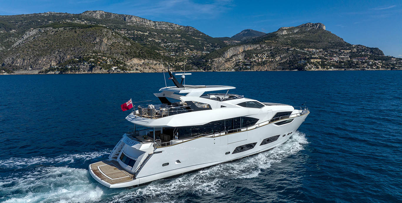 Aboard TAKE OFF a 92ft (28.07m) luxury motor yacht , built by SUNSEEKER in 2018
