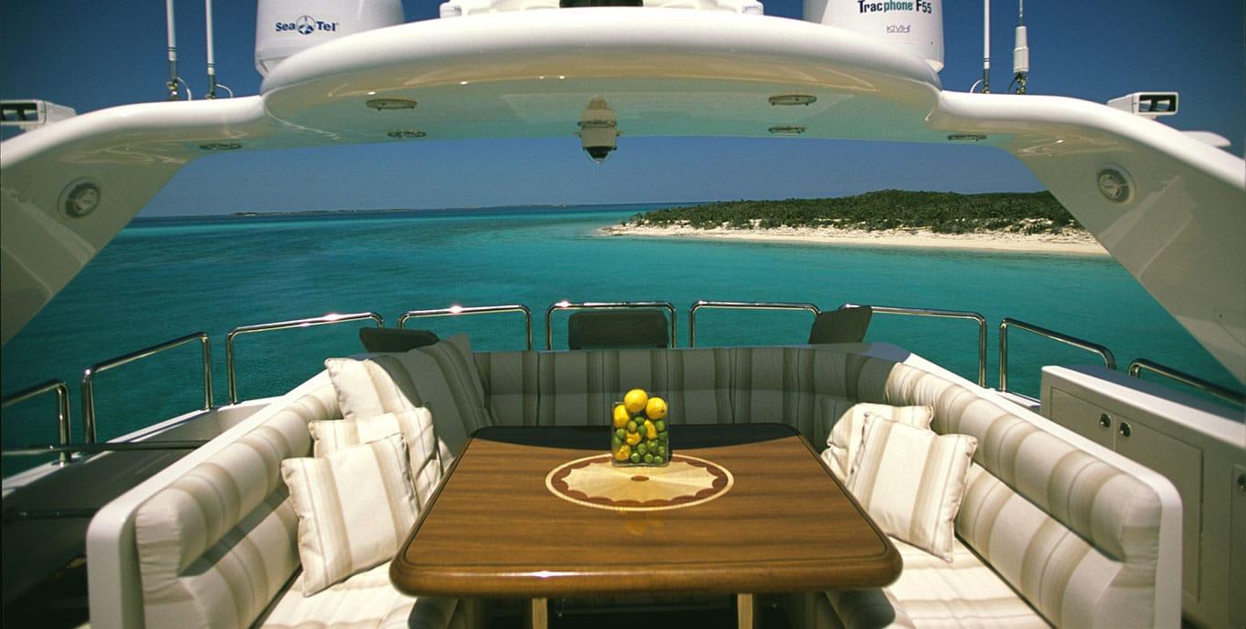 Aboard ALMOST THERE a 106ft (32.31m) luxury motor yacht , built by HORIZON in 2005