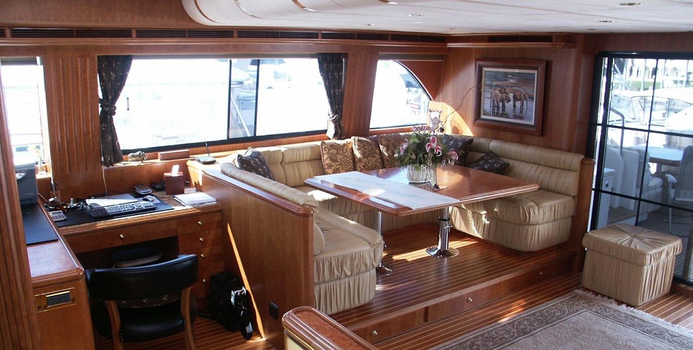 Aboard ALMOST THERE a 106ft (32.31m) luxury motor yacht , built by HORIZON in 2005