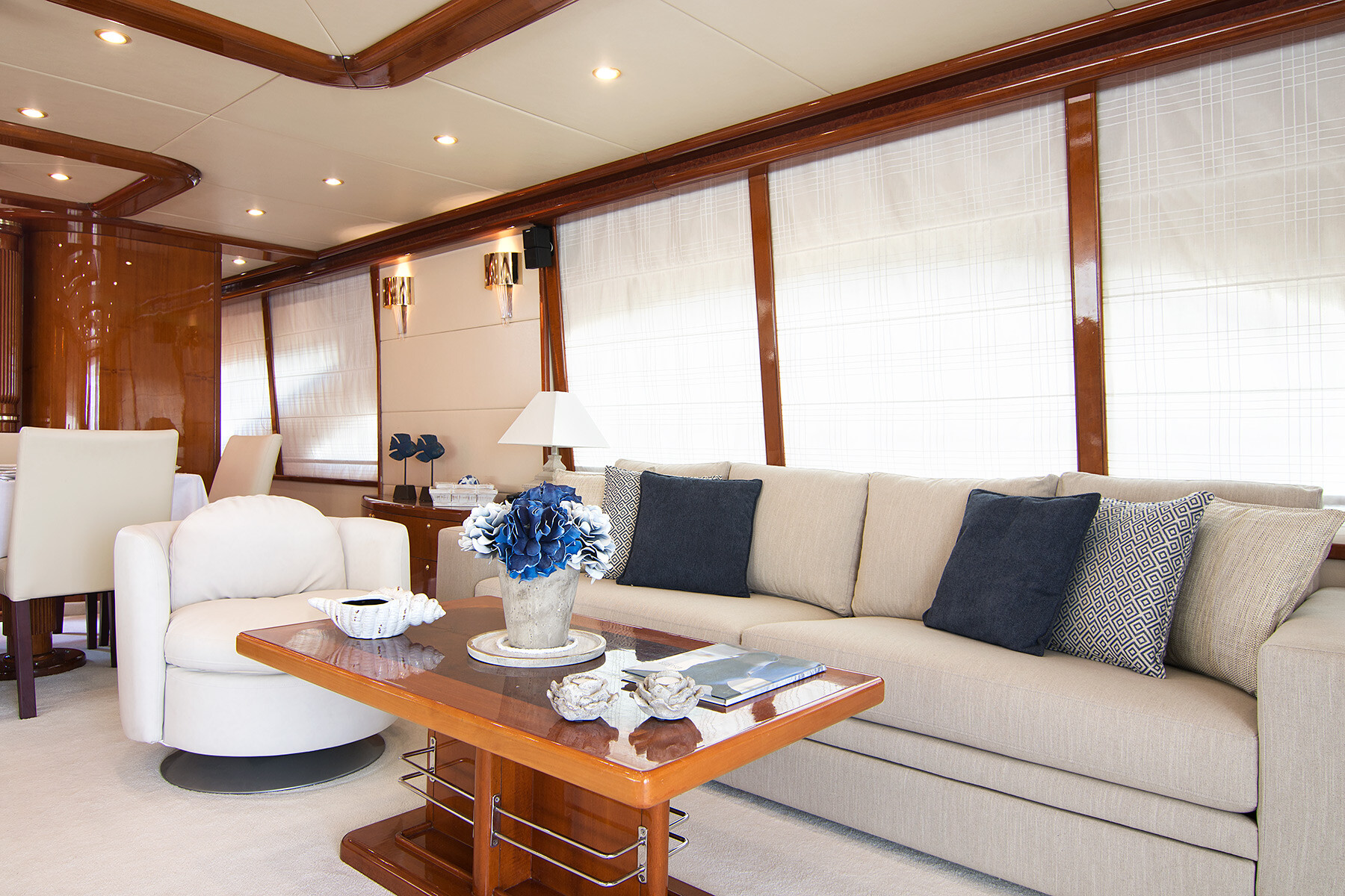Aboard DREAM B a 99ft (30.2m) luxury motor yacht for Charter available with Fraser Yachts, built by GIANT in 2004