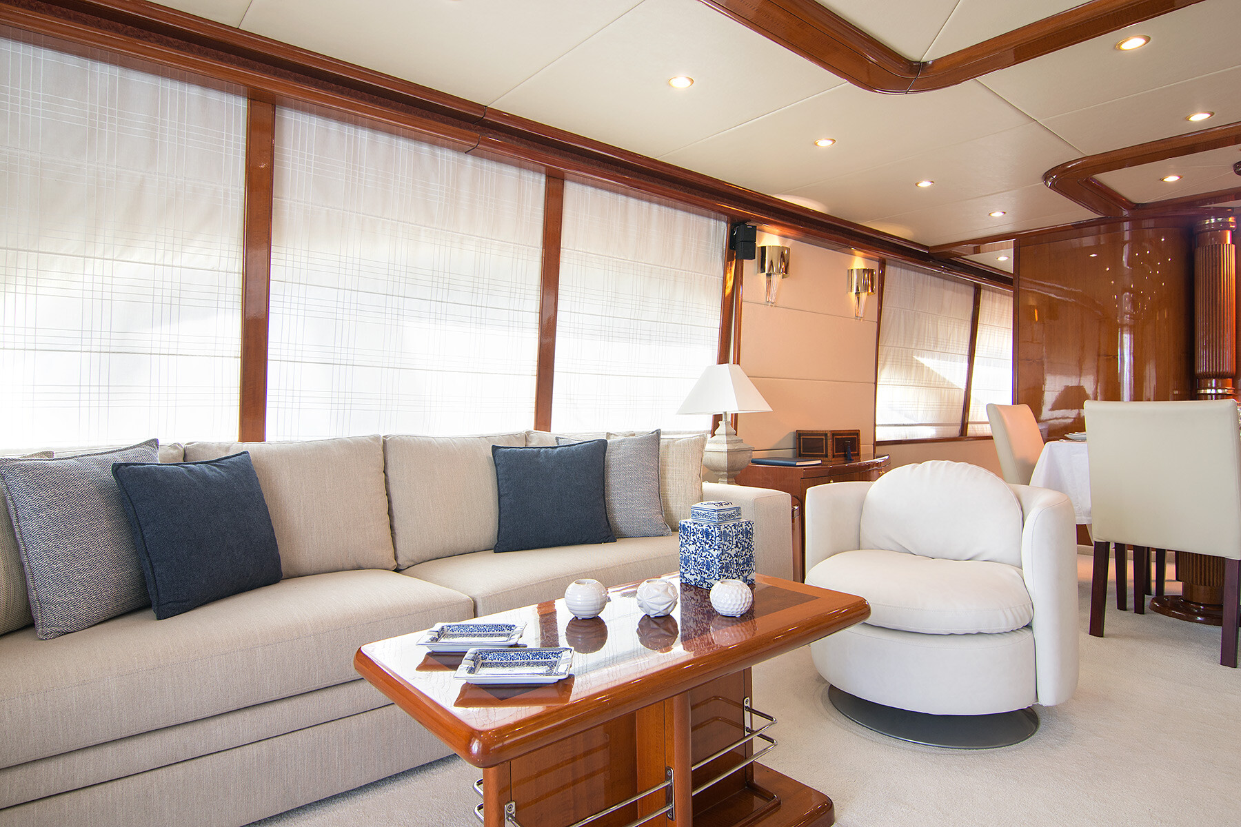 Aboard DREAM B a 99ft (30.2m) luxury motor yacht for Charter available with Fraser Yachts, built by GIANT in 2004