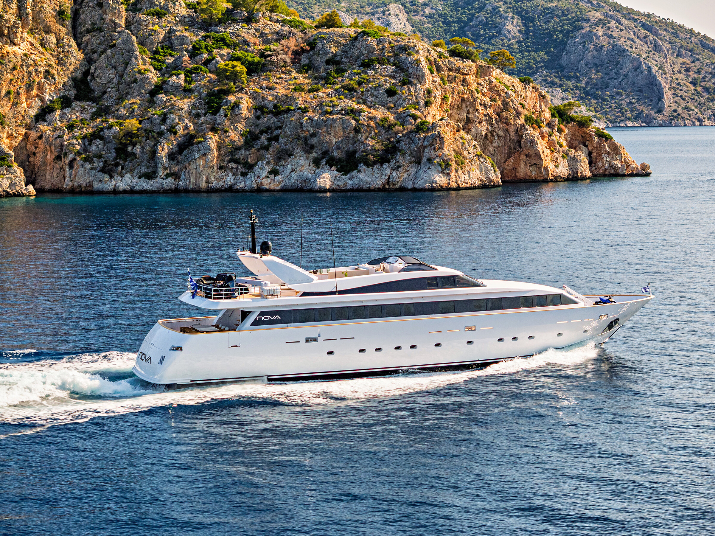 On board NOVA motor yacht for Charter with Fraser Yachts, built by BAGLIETTO 35.25 meters long