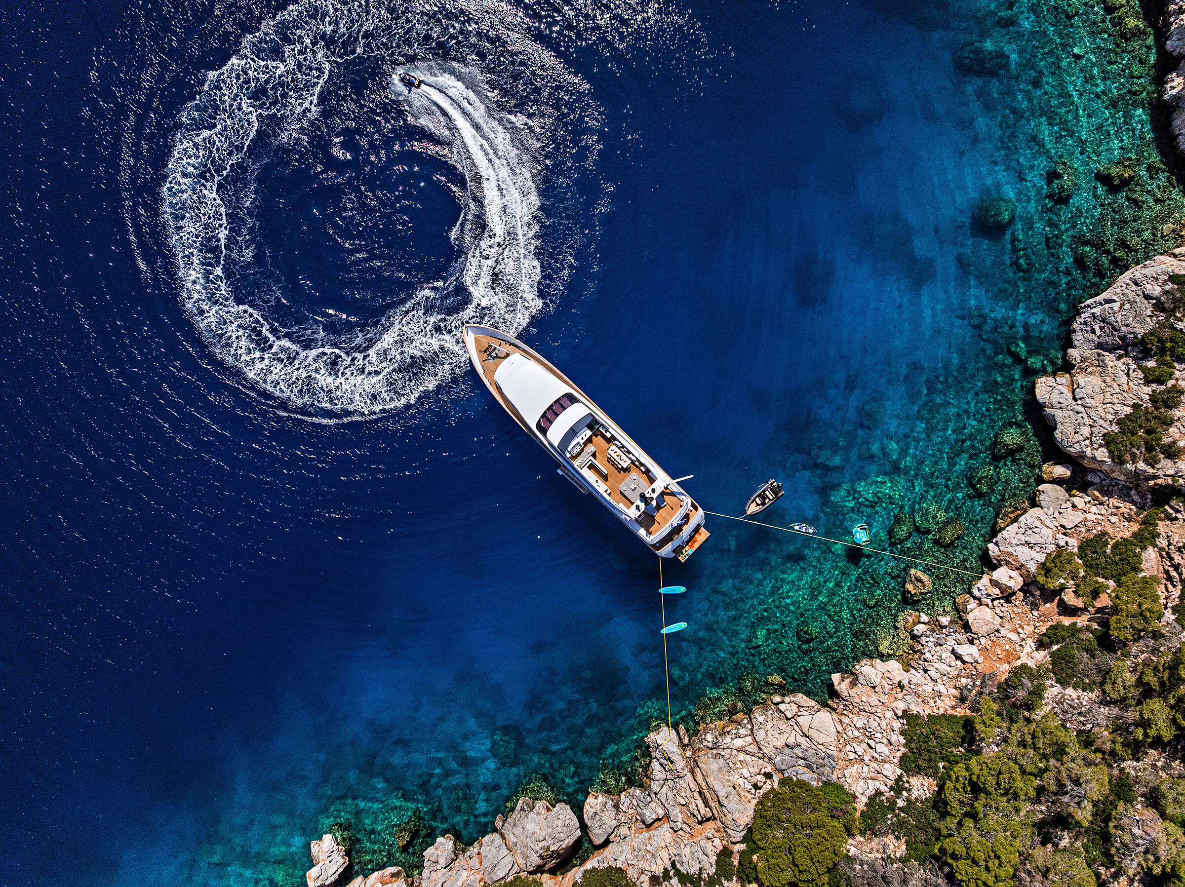 On board NOVA motor yacht for Charter with Fraser Yachts, built by BAGLIETTO 35.25 meters long