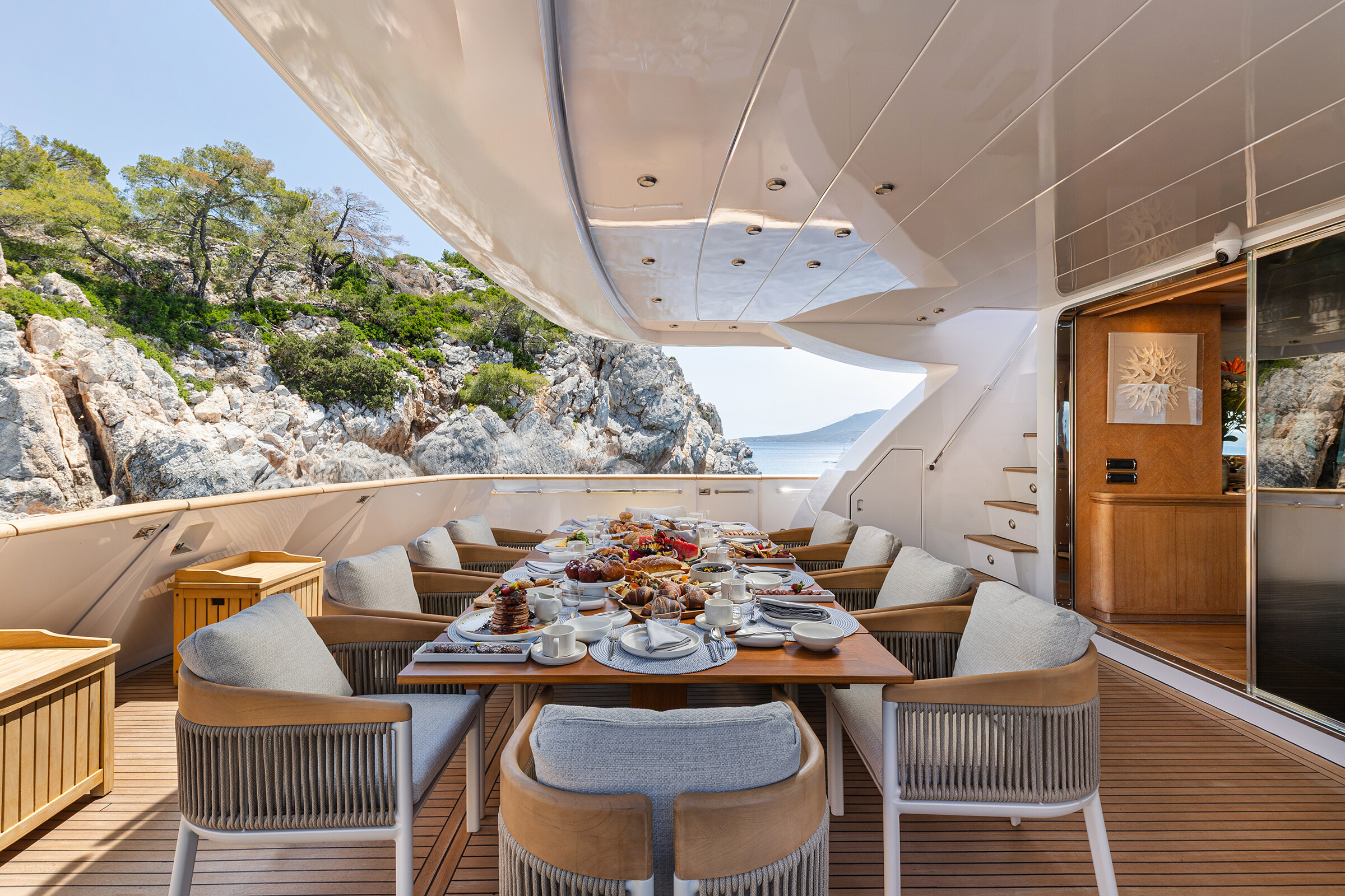 On board NOVA motor yacht for Charter with Fraser Yachts, built by BAGLIETTO 35.25 meters long