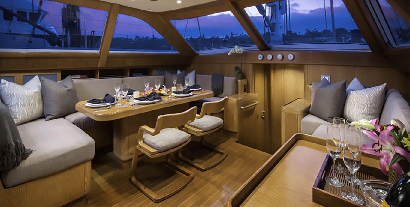 Aboard PADMA a 81ft (24.89m) luxury sailing yacht , built by NAUTOR’S SWAN in 2004