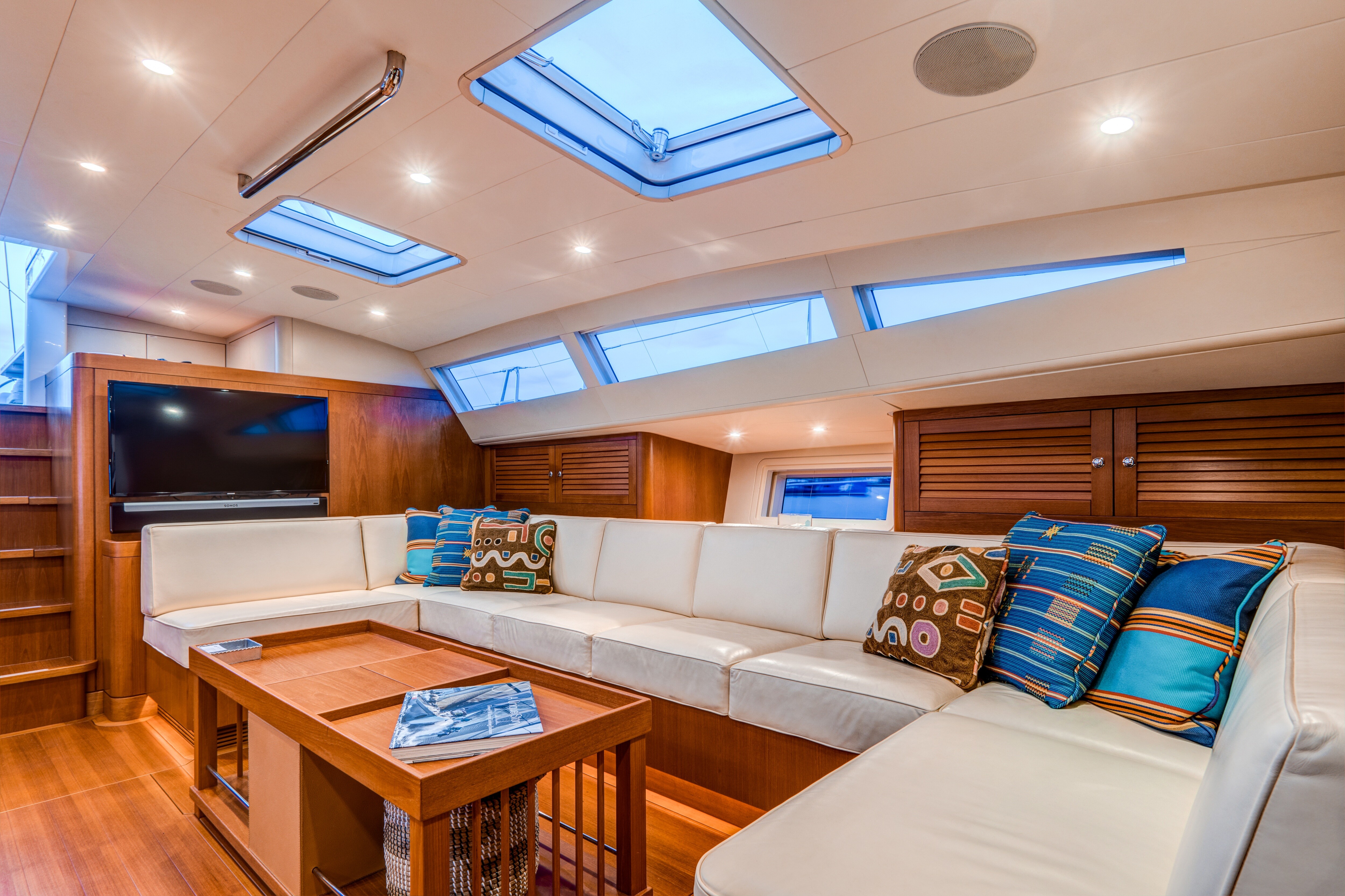 Aboard VIRAGO a 100ft (30.48m) luxury sailing yacht , built by NAUTOR’S SWAN in 2006