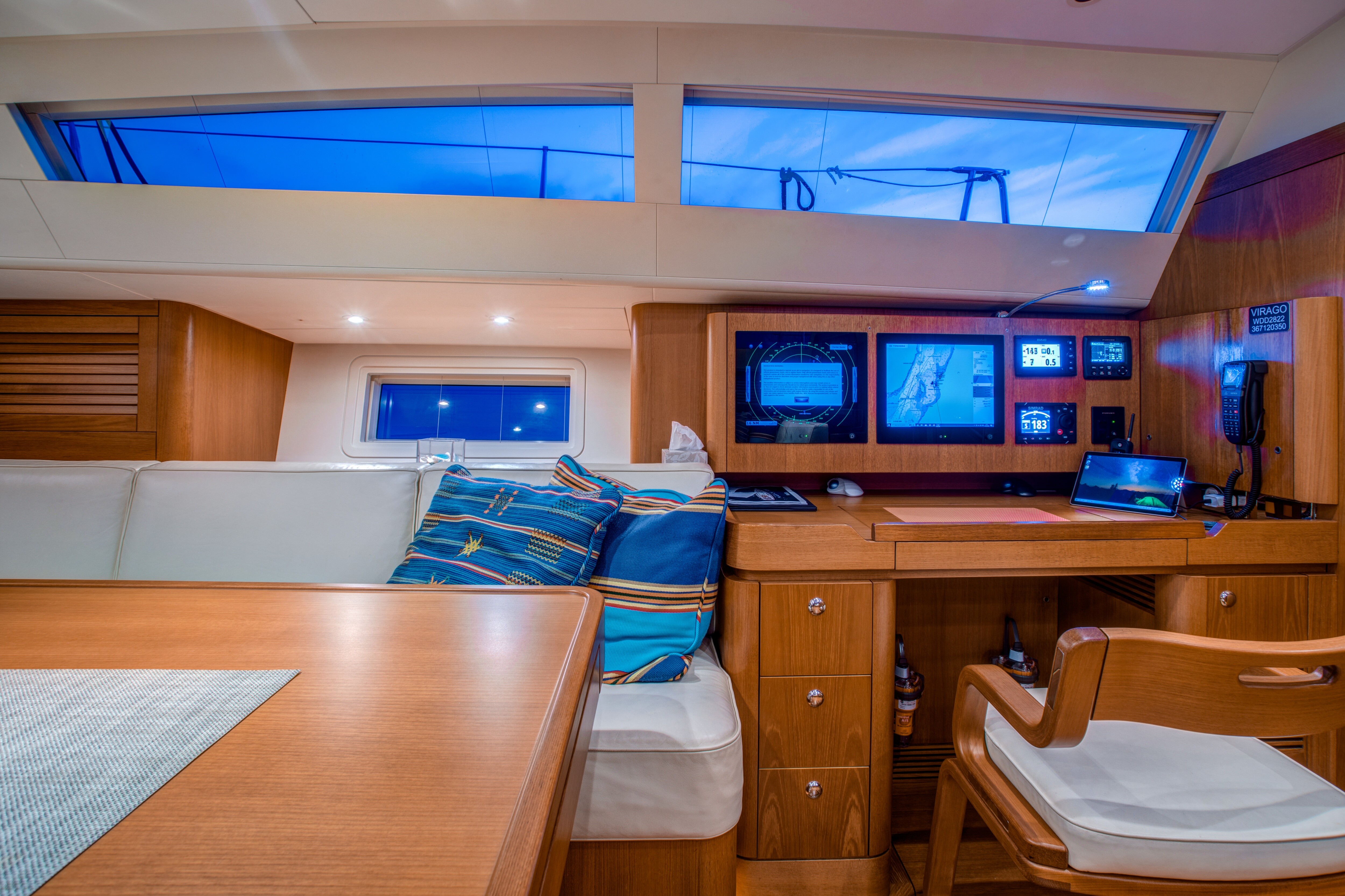 Aboard VIRAGO a 100ft (30.48m) luxury sailing yacht , built by NAUTOR’S SWAN in 2006