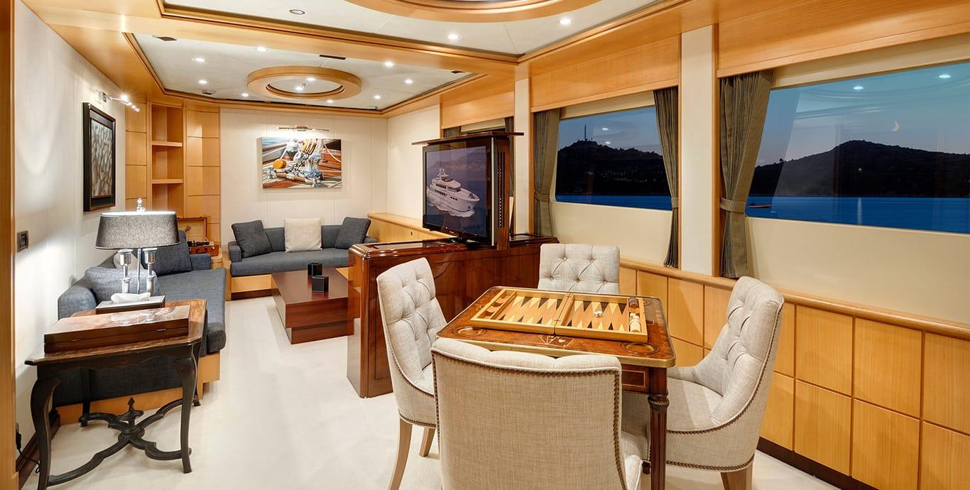 Aboard GOLDEN HORN a 135ft (41.4m) luxury motor yacht , built by DERELI YACHTS in 2008