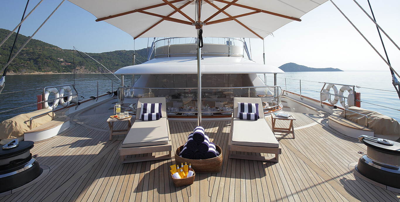 Aboard ROSEHEARTY a 183ft (56m) luxury sailing yacht , built by PERINI NAVI in 2006