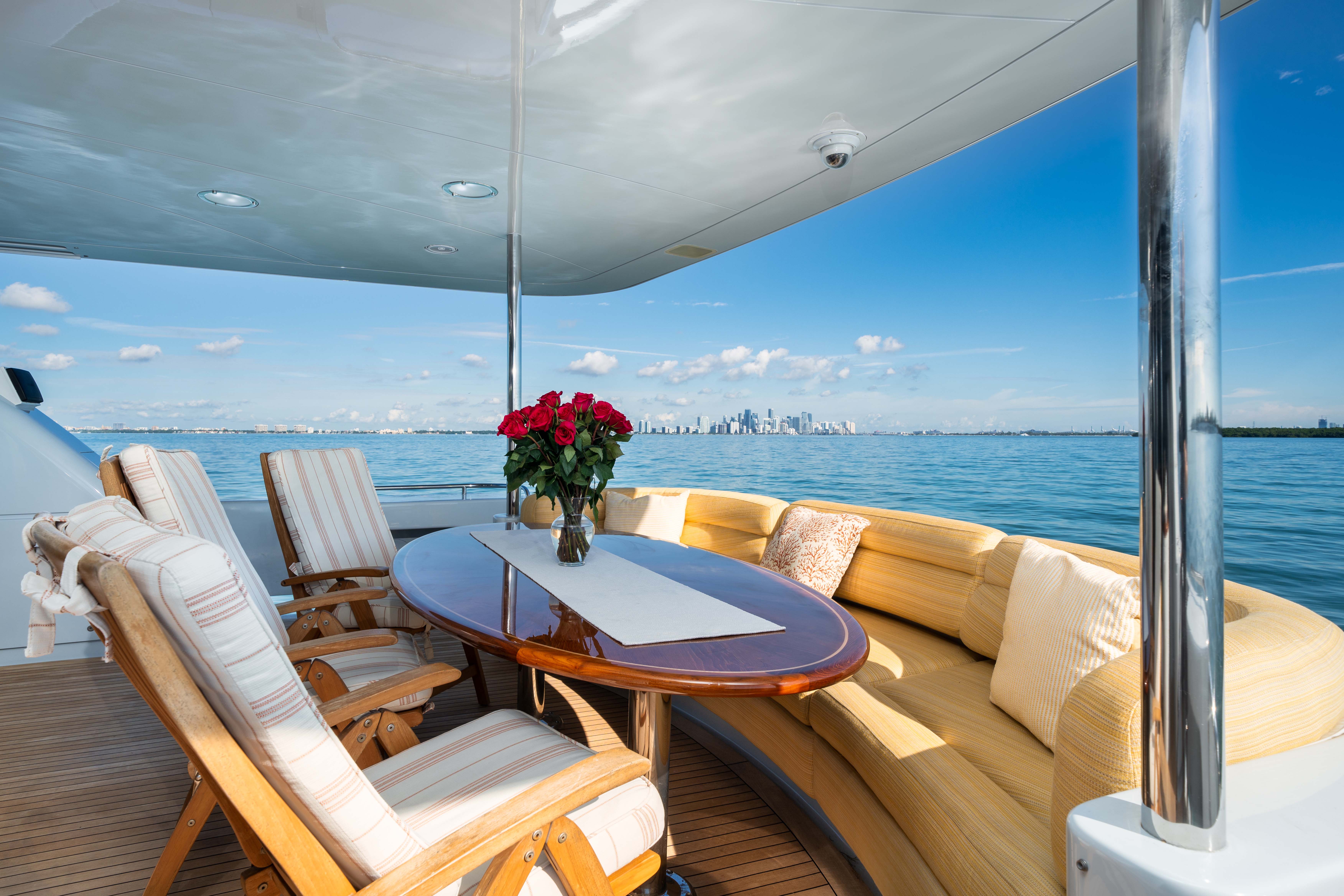 Aboard TRYST a 94ft (28.65m) luxury motor yacht , built by LAZZARA in 2002