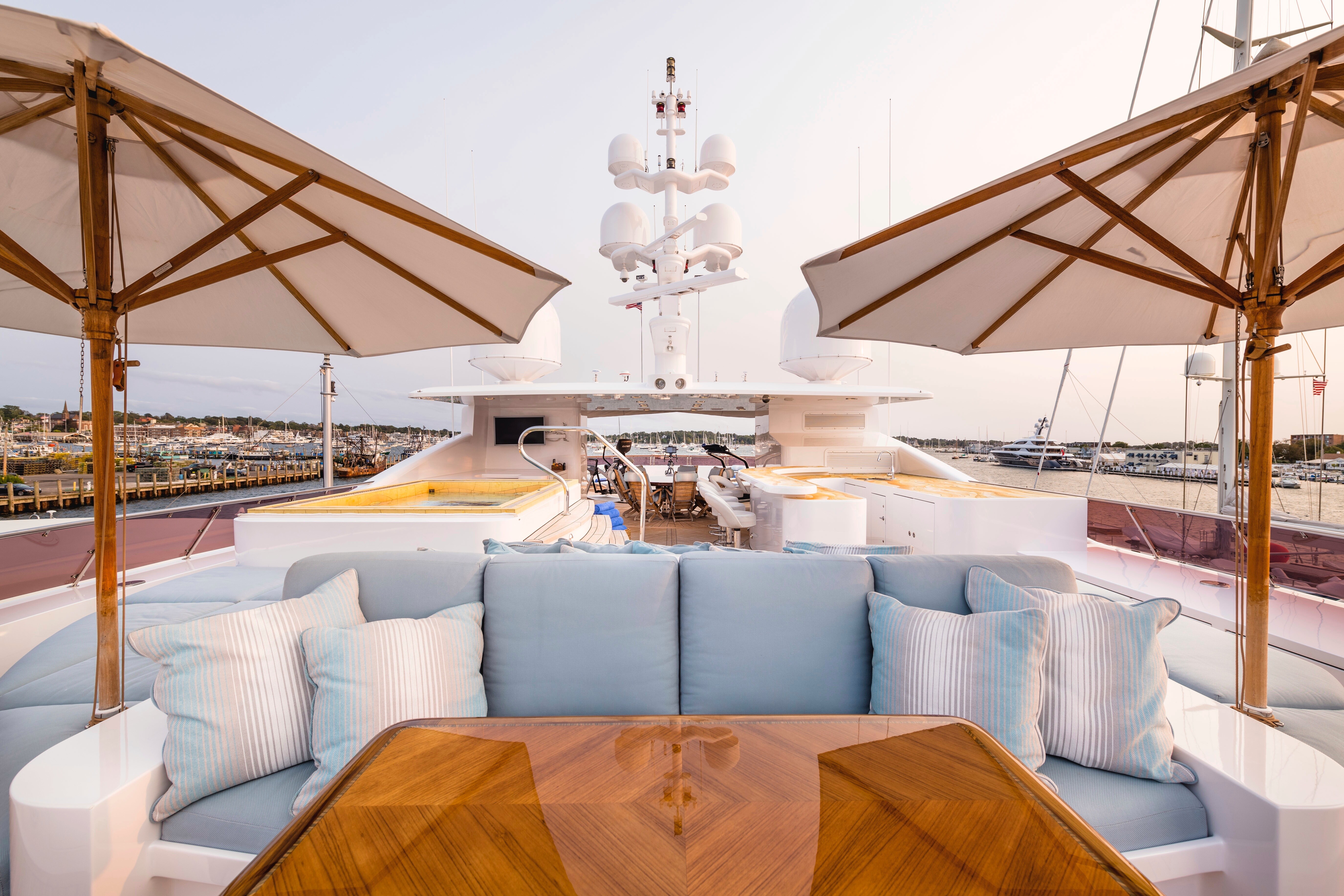 Aboard UNBRIDLED a 191ft (58.22m) luxury motor yacht , built by TRINITY YACHTS in 2009