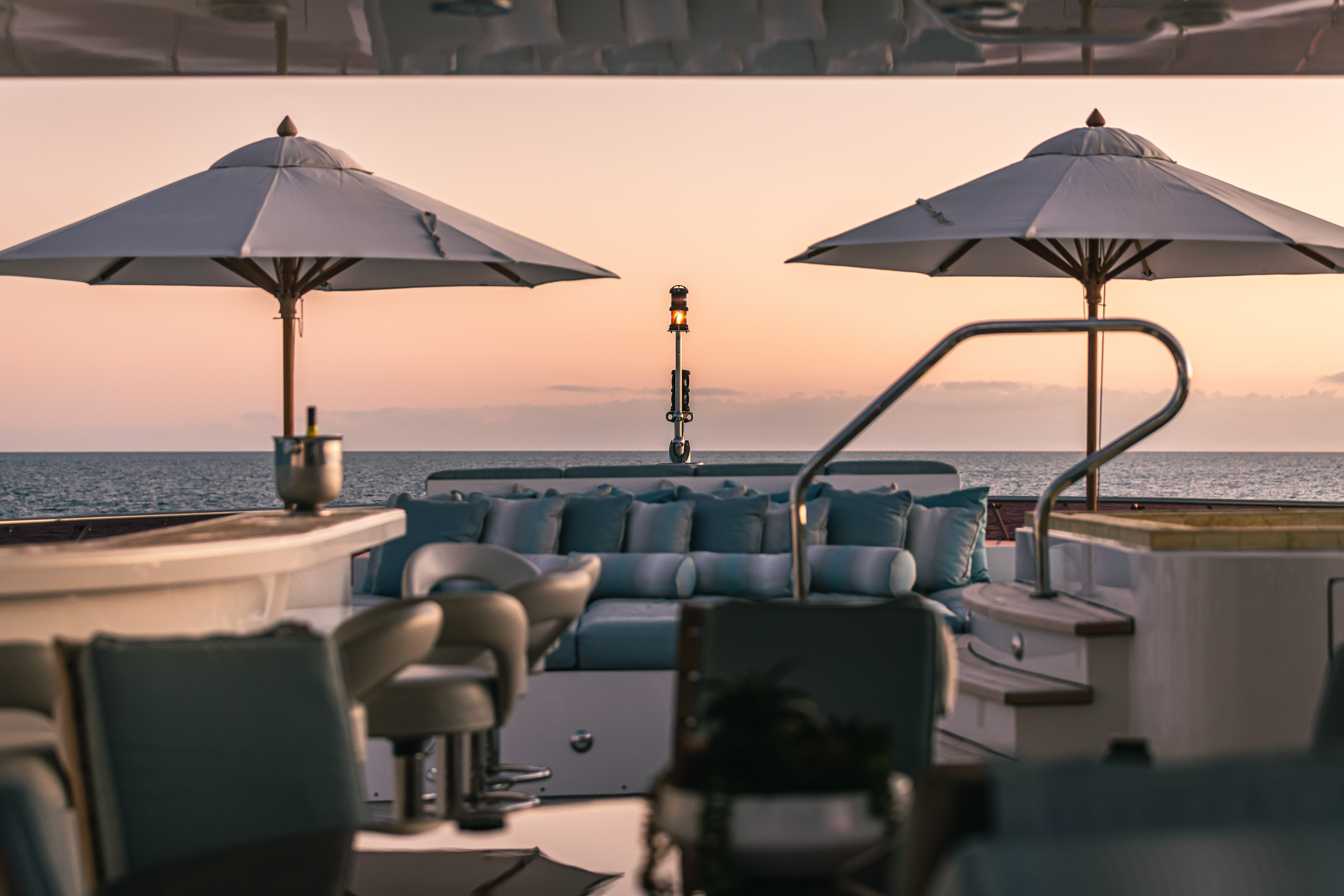 Aboard UNBRIDLED a 191ft (58.22m) luxury motor yacht , built by TRINITY YACHTS in 2009