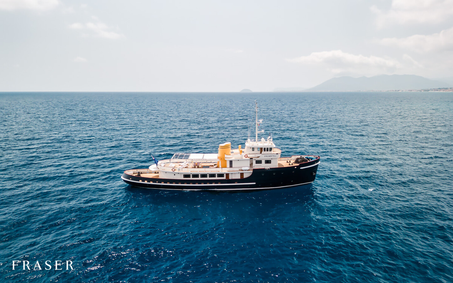 Aboard PROMETEJ a 147ft (45m) luxury motor yacht , built by SANTIERUL NAVAL GALATZ in 1956