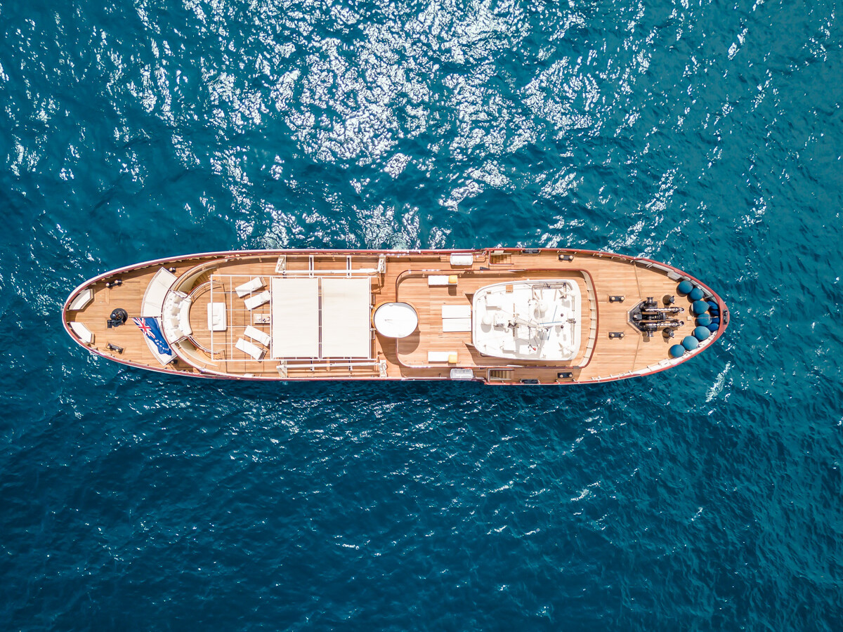 Aboard PROMETEJ a 147ft (45m) luxury motor yacht , built by SANTIERUL NAVAL GALATZ in 1956