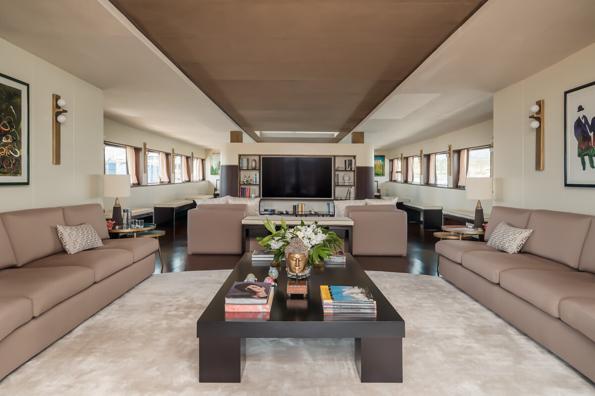 Aboard PROMETEJ a 147ft (45m) luxury motor yacht , built by SANTIERUL NAVAL GALATZ in 1956