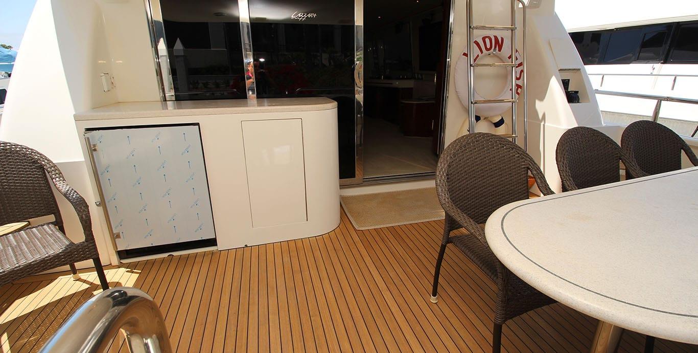 Aboard LIONFISH a 80ft (24.38m) luxury motor yacht , built by LAZZARA in 2001