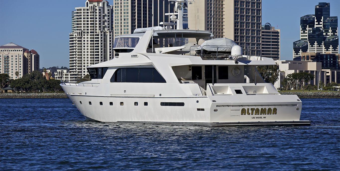 Aboard WHISKEY DAWN a 88ft (26.82m) luxury motor yacht , built by KNIGHT & CARVER in 1988