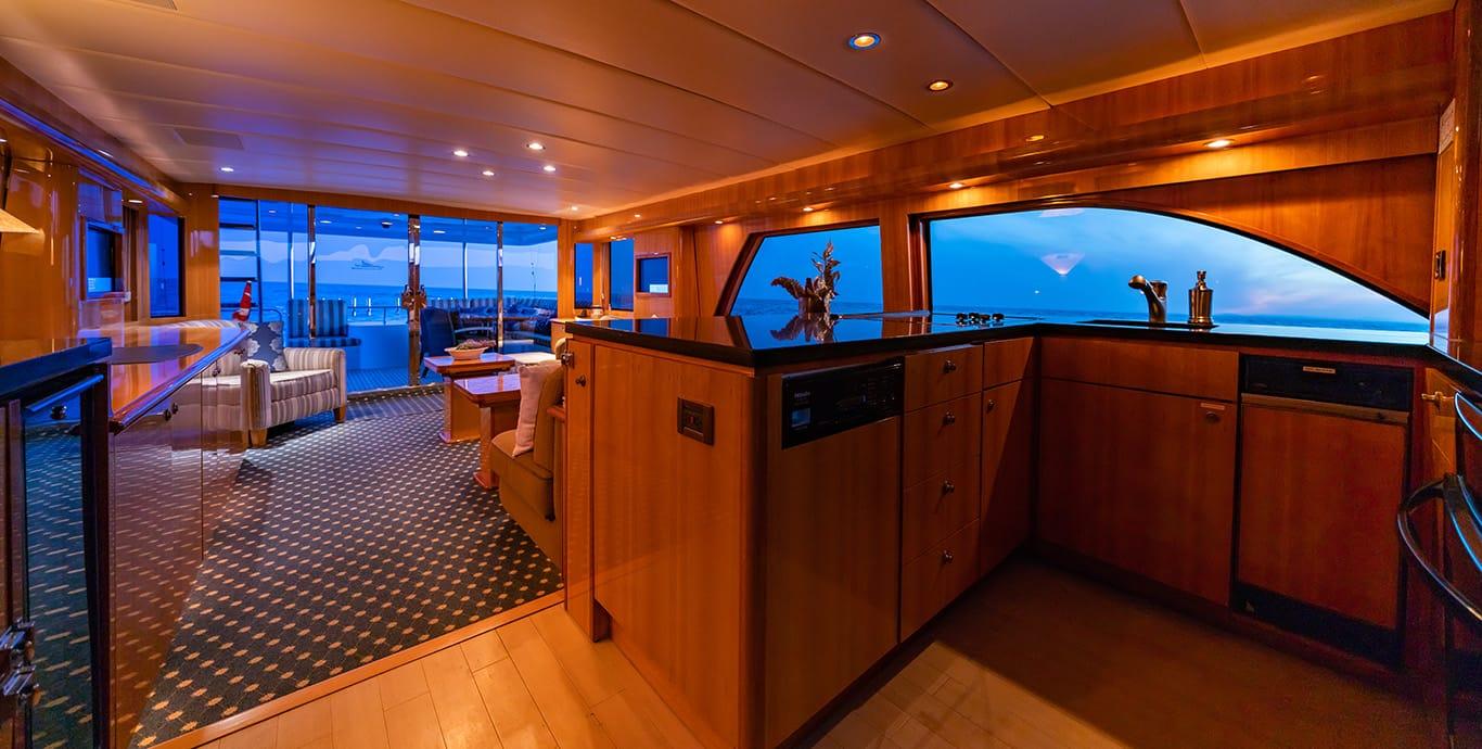 Aboard CLUB M.SEA a 70ft (21.34m) luxury motor yacht , built by QUEENSHIP in 2003