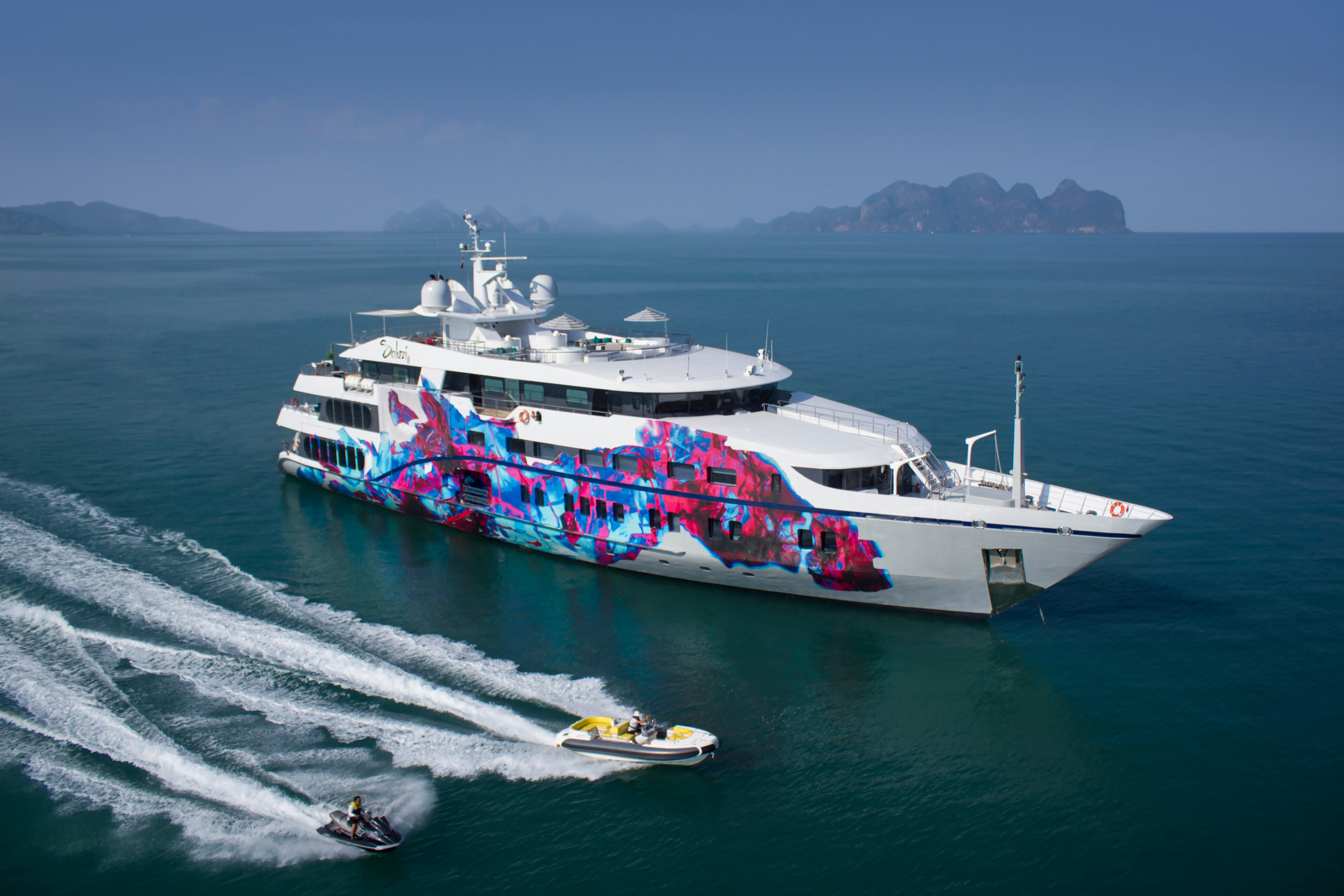 Aboard SALUZI a 226ft (69m) luxury motor yacht , built by AUSTAL in 2003