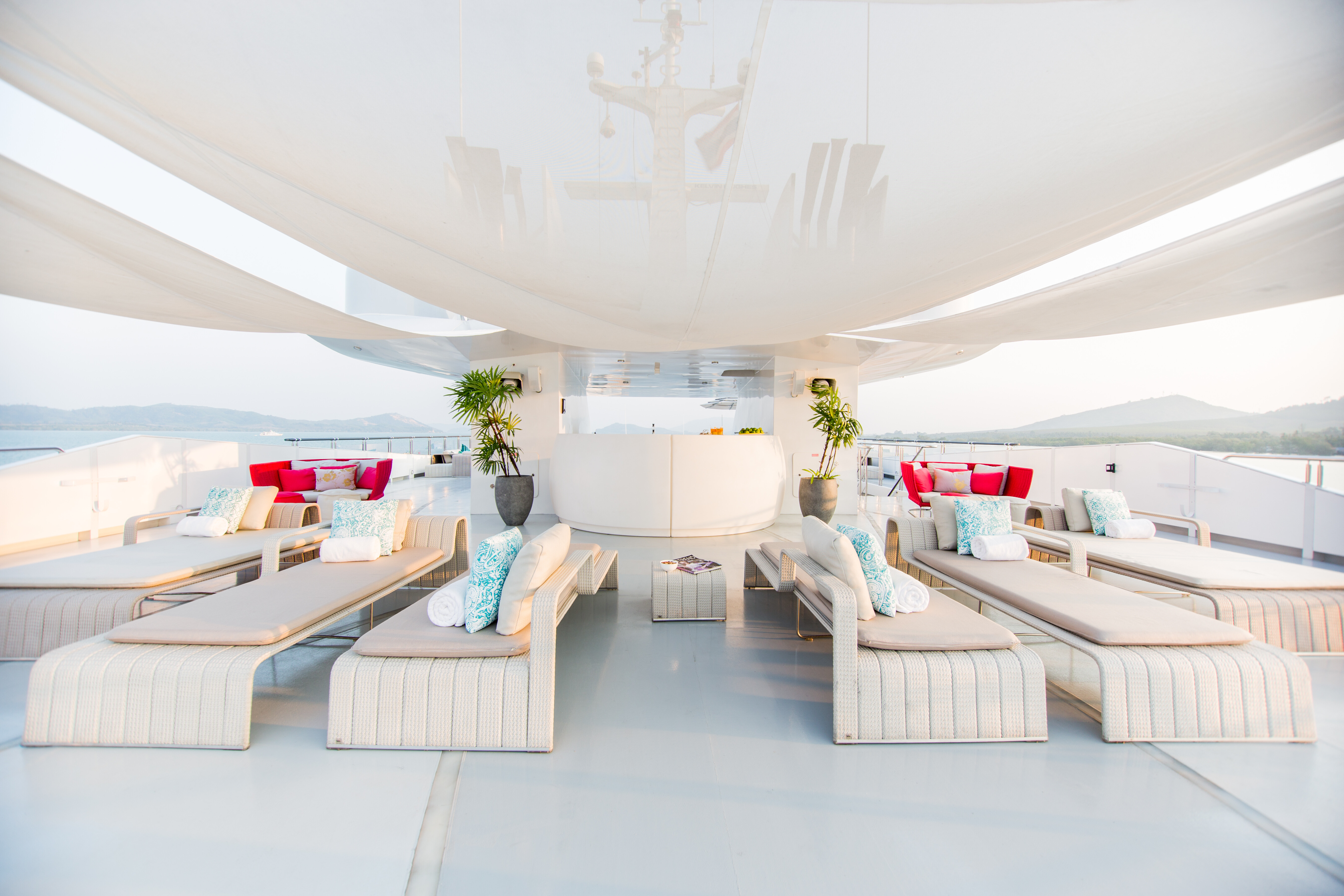 Aboard SALUZI a 226ft (69m) luxury motor yacht , built by AUSTAL in 2003