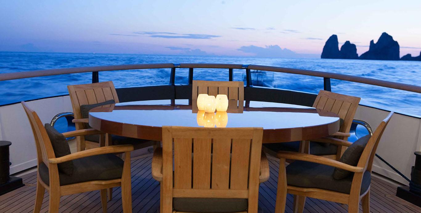Aboard ICE LADY a 142ft (43.3m) luxury motor yacht , built by HELSINGFORS in 1959