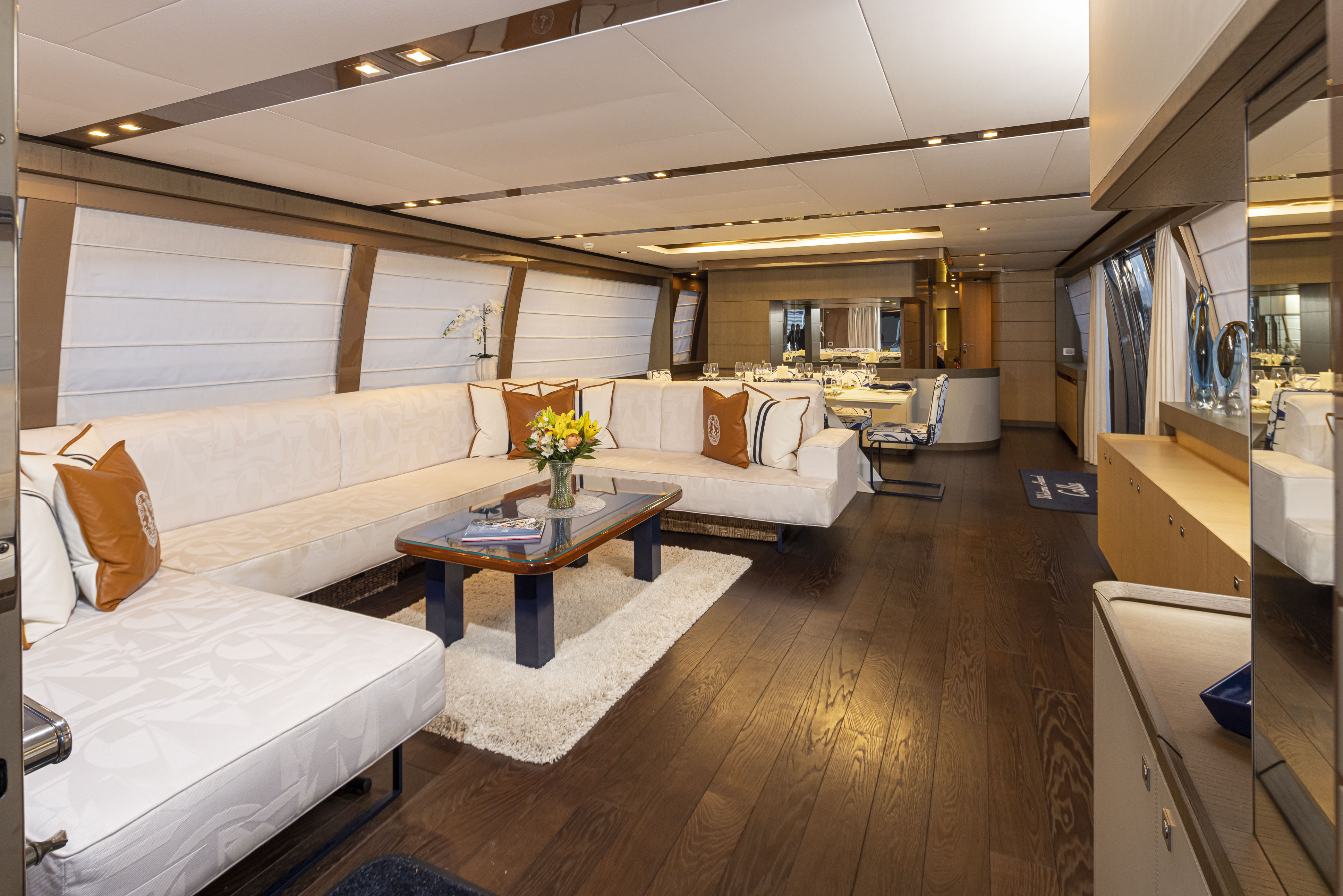 Aboard SOL SHINE a 96ft (29.26m) luxury motor yacht , built by FERRETTI YACHTS in 2014