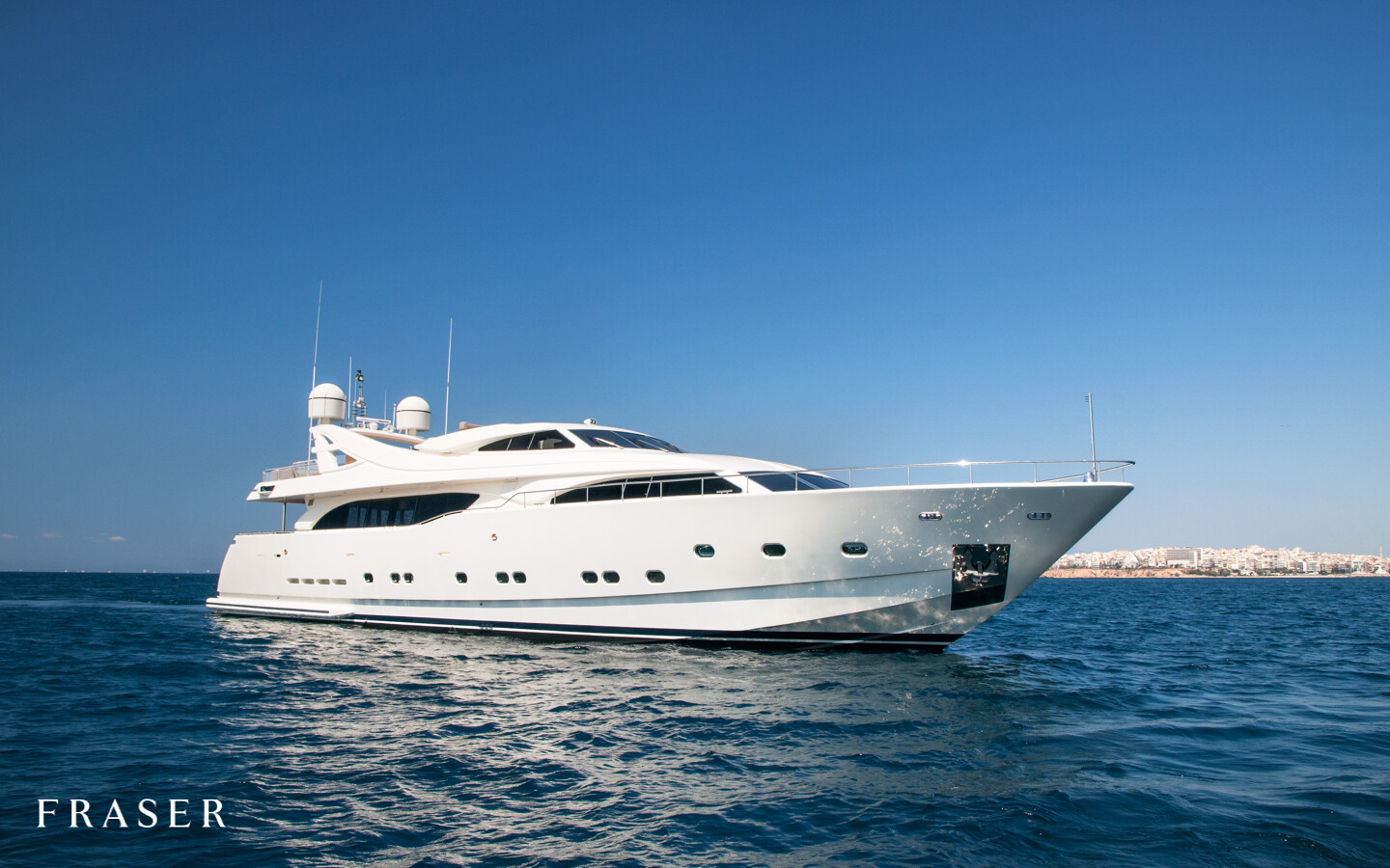 Aboard WHISPER V a 111ft (34m) luxury motor yacht for Charter available with Fraser Yachts, built by FERRETTI CUSTOM LINE in 2002