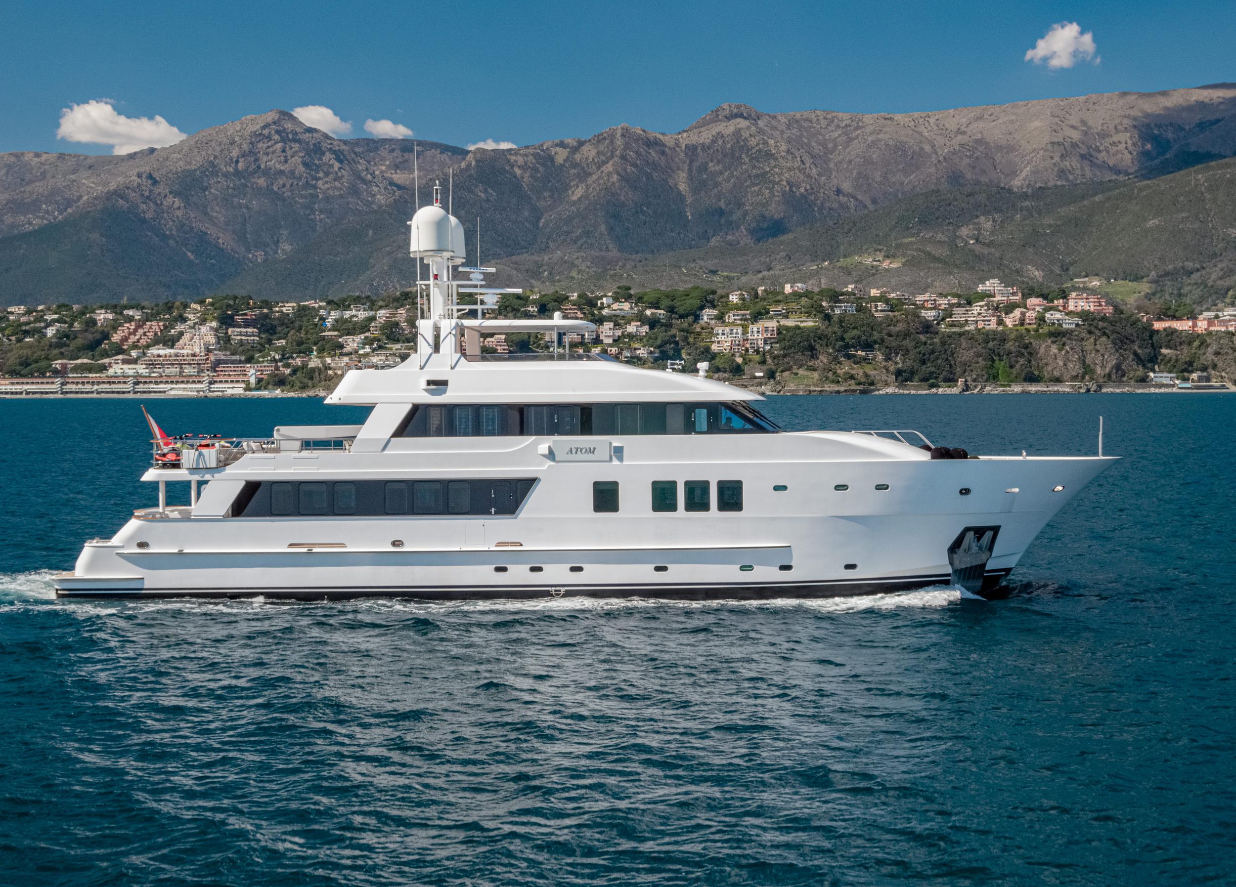 Aboard ATOM a 111ft (33.83m) luxury motor yacht for Sale & Charter available with Fraser Yachts, built by INACE in 2007