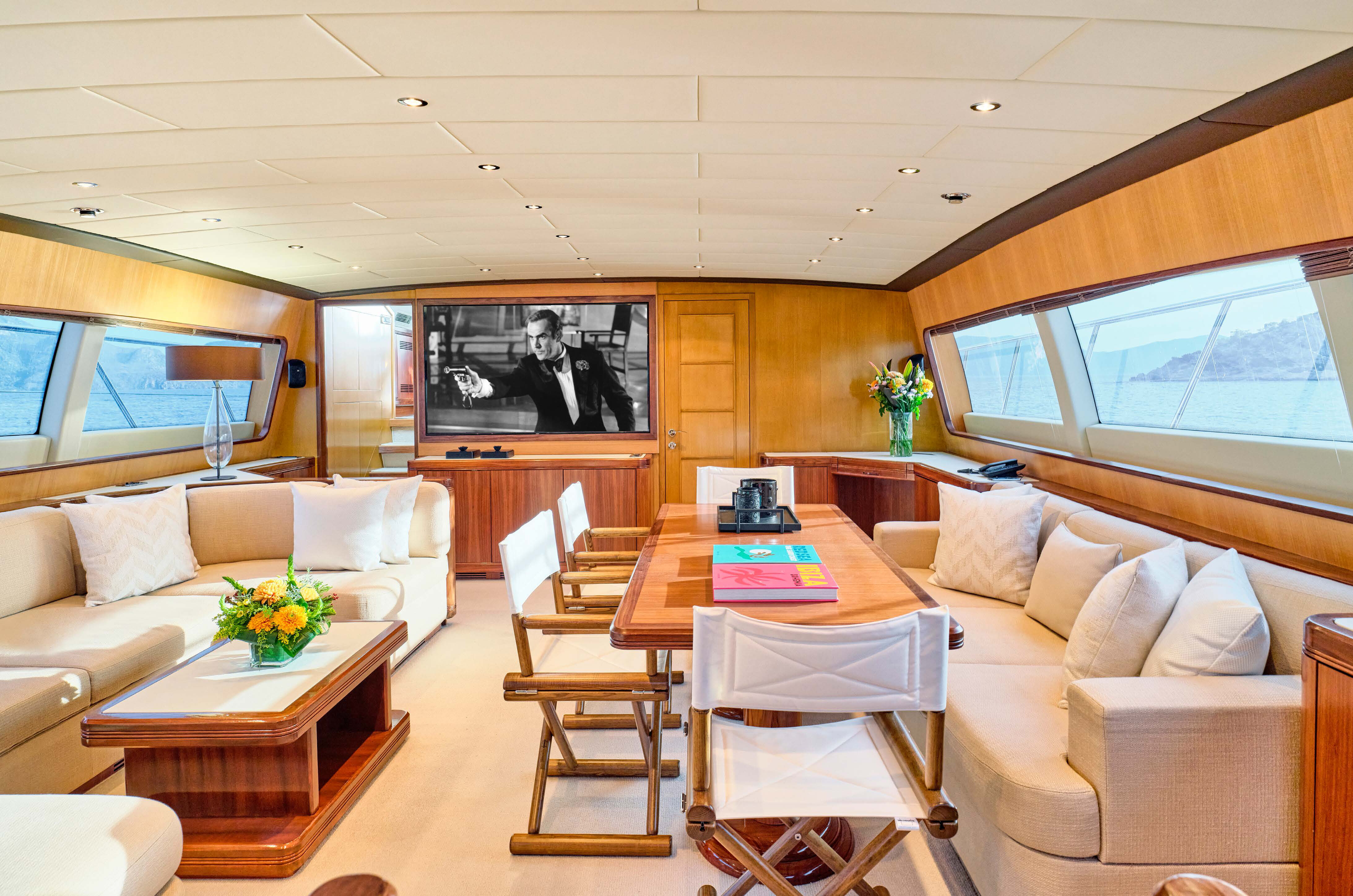 Aboard WET PANTHER a 103ft (31.4m) luxury motor yacht for Charter available with Fraser Yachts, built by OVERMARINE in 2006