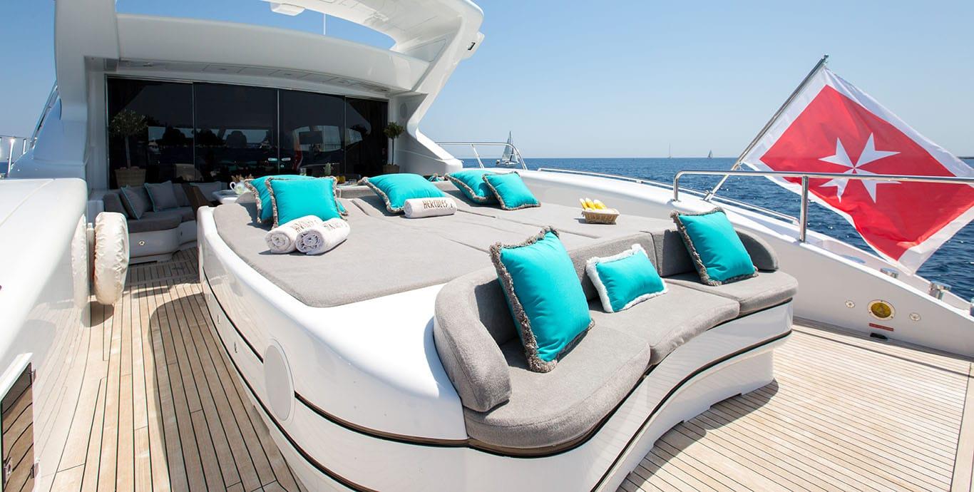 Aboard HERCULES I a 108ft (32.92m) luxury motor yacht , built by OVERMARINE in 2007