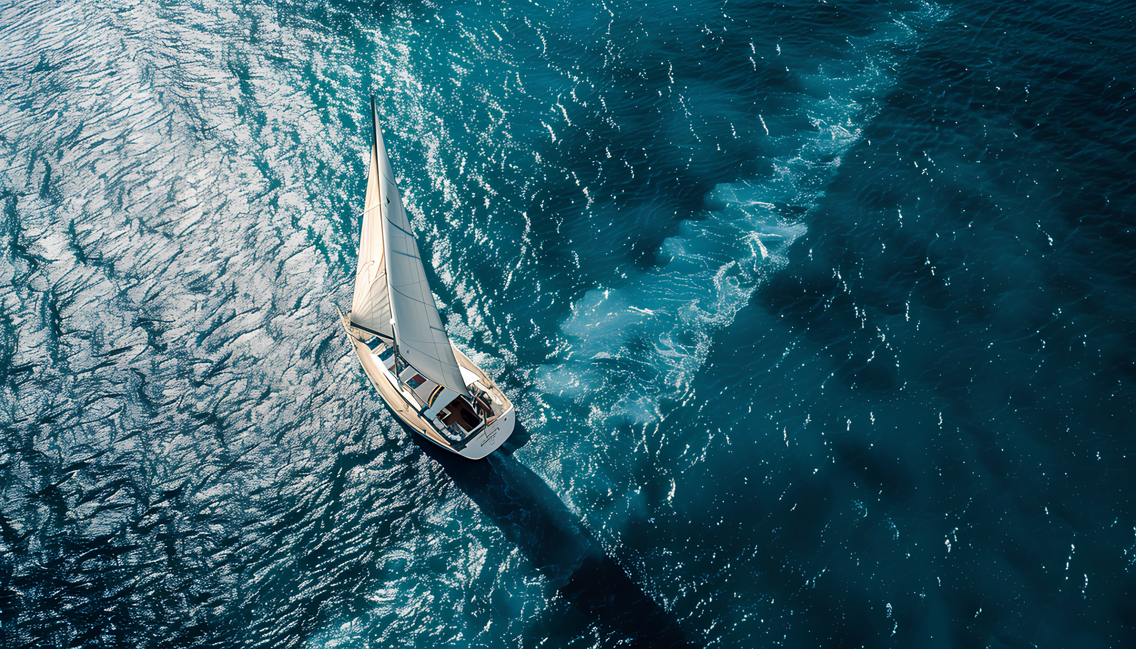 A sailboat cruising above the ocean, reflecting a serene connection with nature and the marine environment. | Sailboat, Ocean, Nature, Cruising, Marine | Fraser