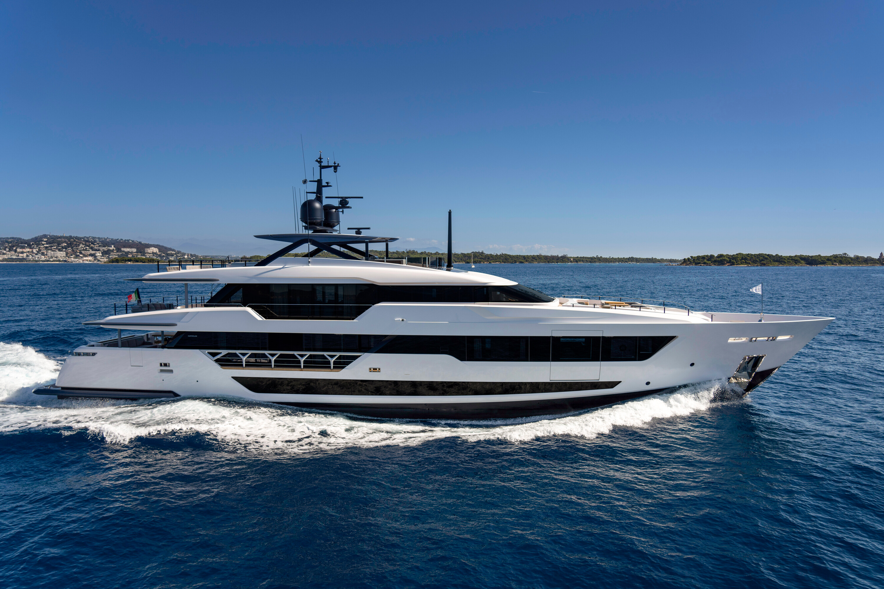 The Custom Line Shipyard presents the impressive 140' yacht, showcasing a blend of innovative design and luxury features, perfect for exquisite cruising experiences. | Custom Line Shipyard, 140' yacht, luxury yacht, innovative design, cruising experience | Fraser Yachts