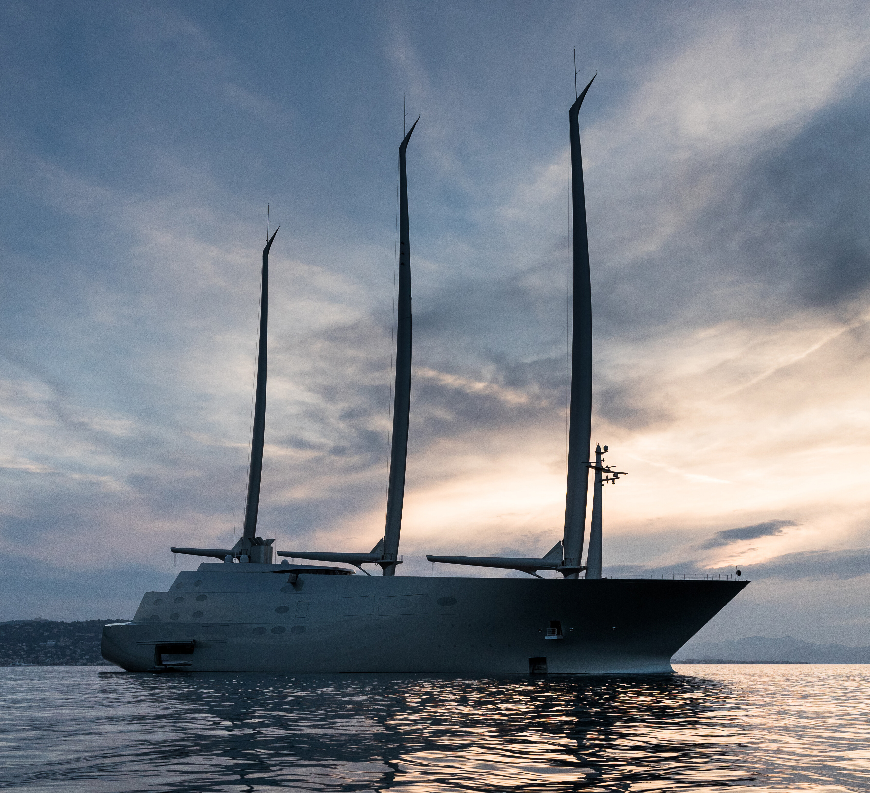 The luxurious sailing yacht A yacht at Nobiskrug Shipyard, showcasing a unique design and innovative technology. | SY A yacht, Nobiskrug Shipyard, luxury yacht, yacht design, shipbuilding, innovative technology | Fraser Yachts