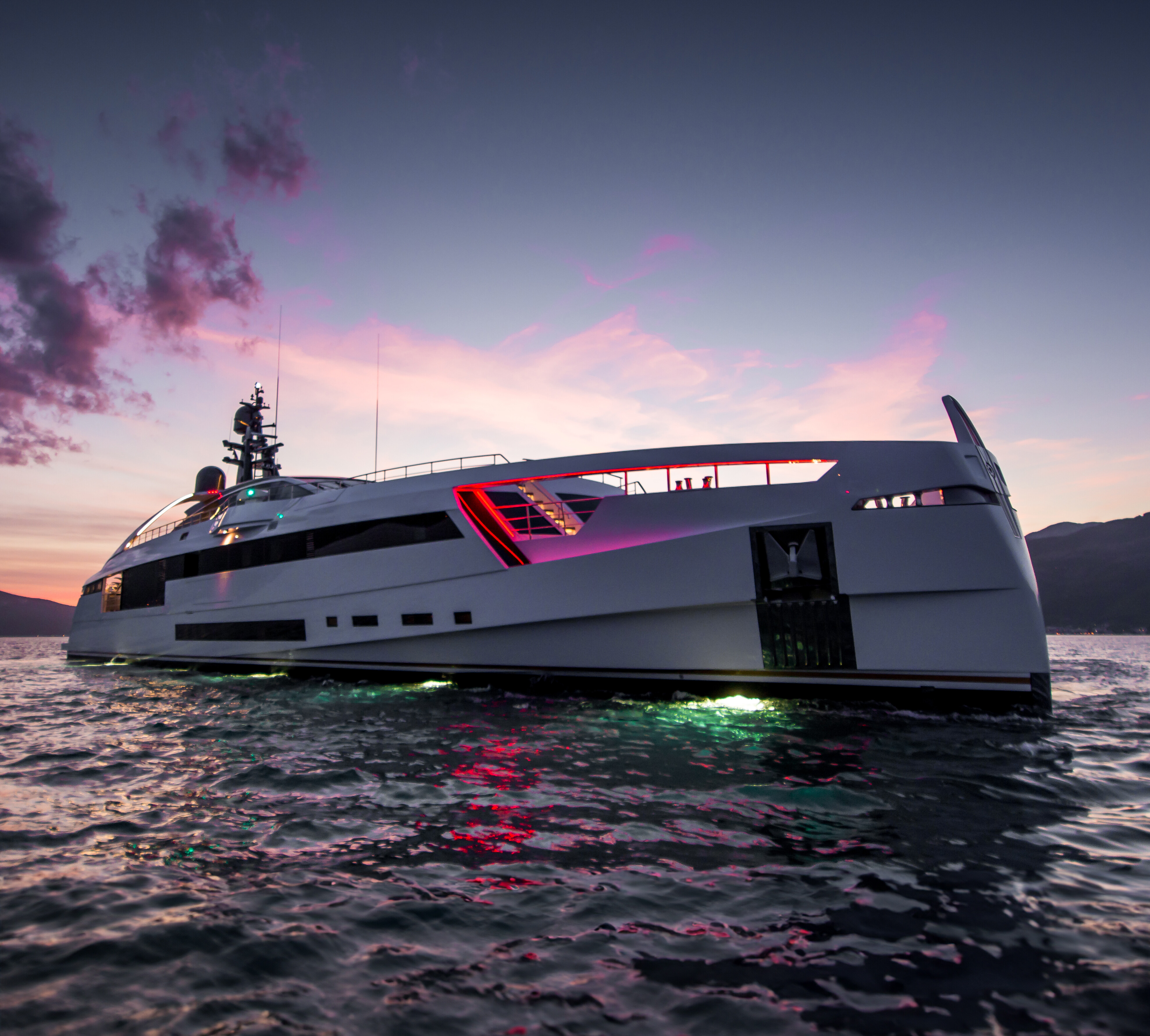 The exquisite AURORA yacht at Rossinavi Shipyard, showcasing sleek lines and exceptional luxury. | AURORA yacht, Rossinavi Shipyard, luxury yacht, yacht design, shipbuilding, sleek design | Fraser Yachts