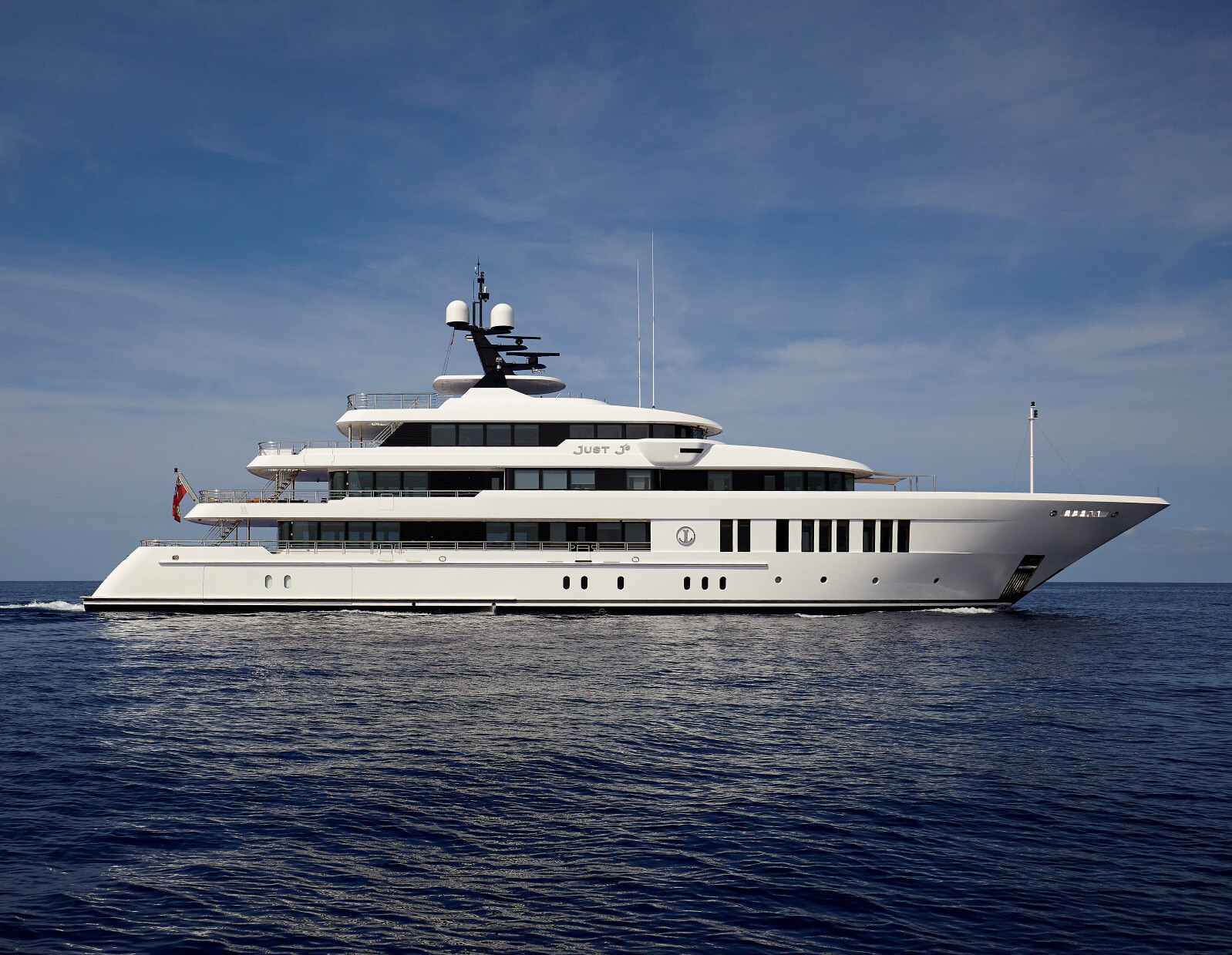 The luxurious JUST J yacht at Royal Hakvoort Shipyard, showcasing an elegant design and top-notch craftsmanship. | JUST J yacht, Royal Hakvoort Shipyard, luxury yacht, yacht design, shipbuilding, elegant design | Fraser Yachts