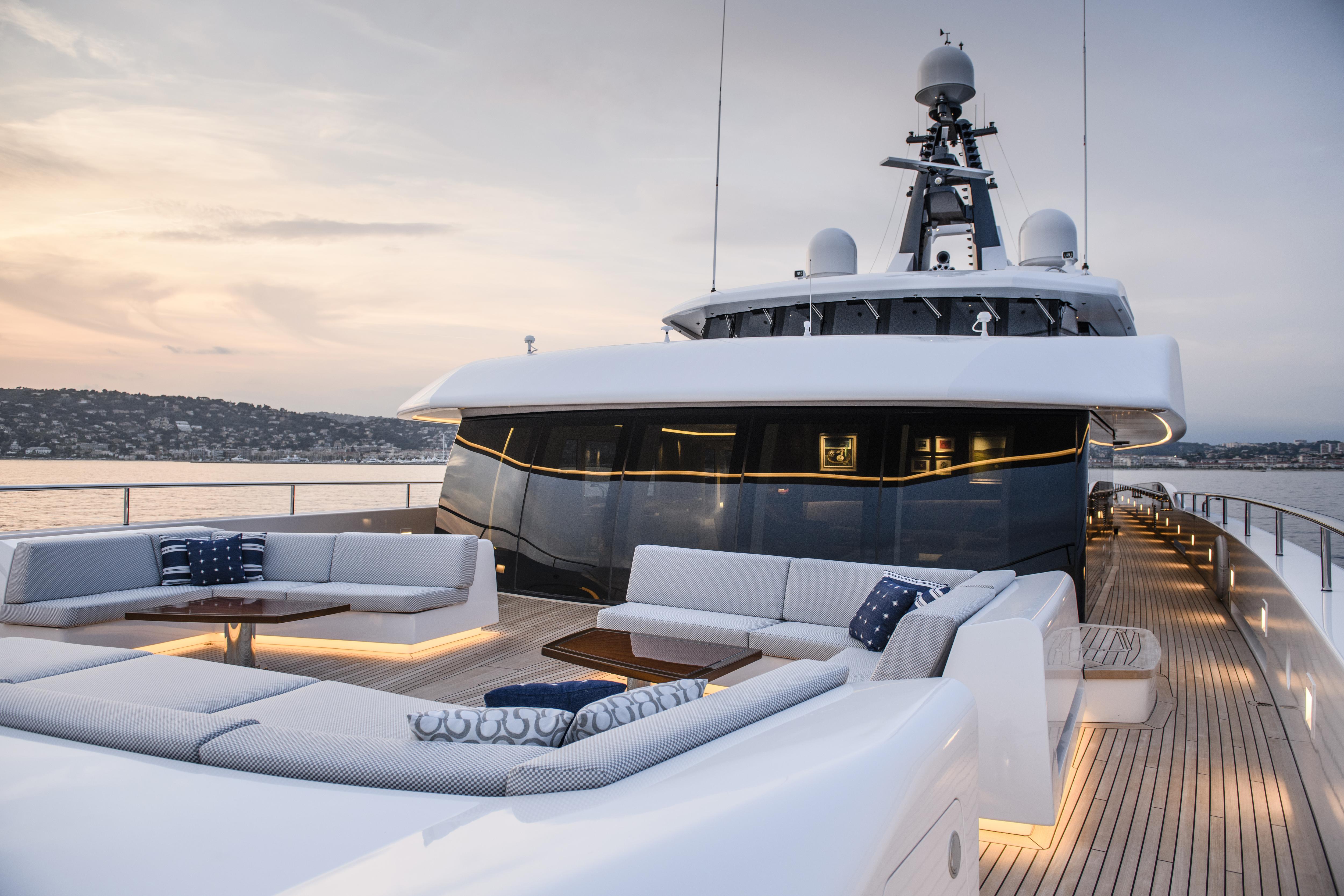 The remarkable ELANDESS yacht at Abeking & Rasmussen Shipyard, showcasing a blend of elegance and advanced technology. | ELANDESS yacht, Abeking & Rasmussen Shipyard, luxury yacht, yacht design, shipbuilding, advanced technology | Fraser Yachts