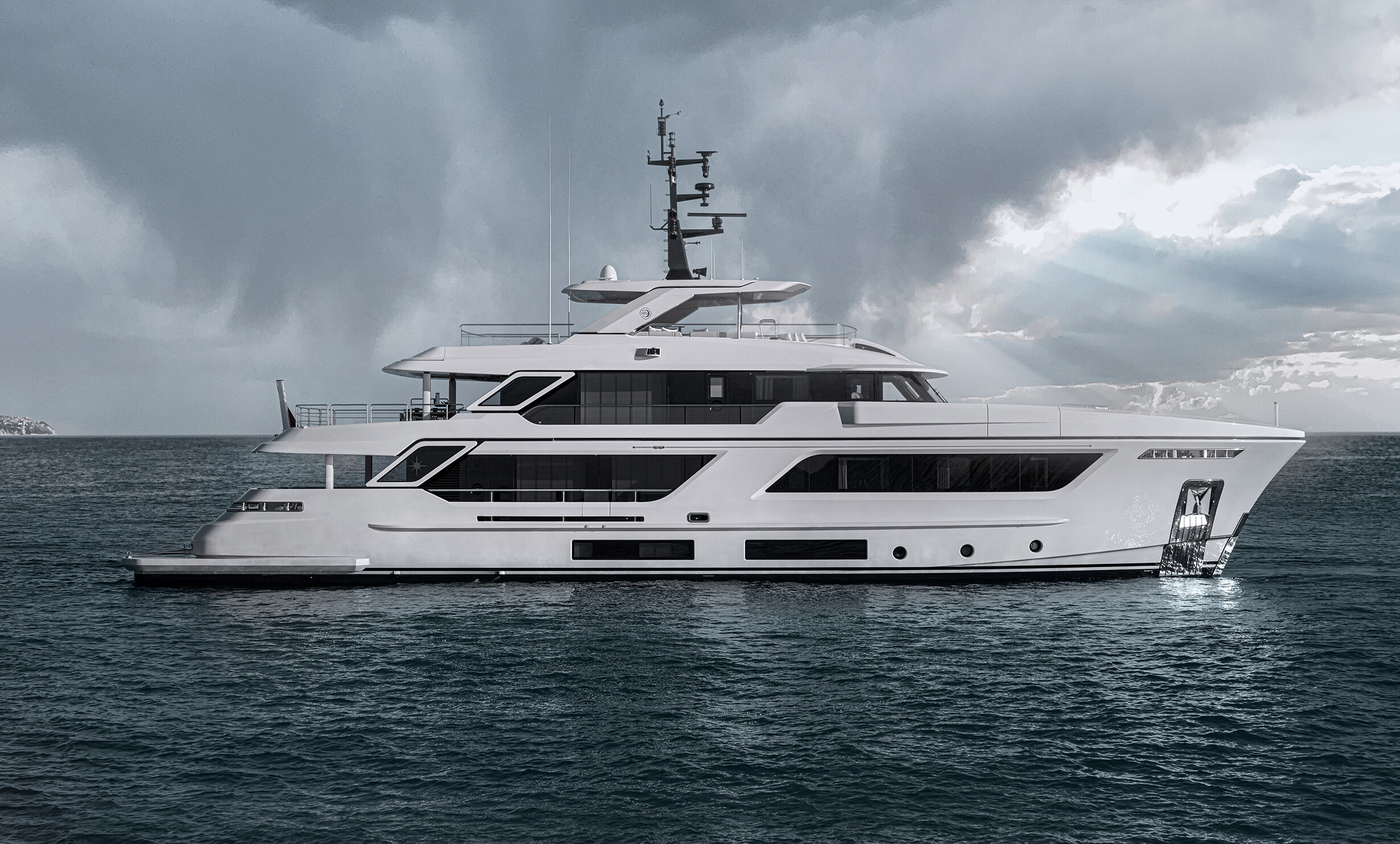 Cantiere delle Marche Shipyard showcases a striking luxury yacht, highlighting superior craftsmanship and contemporary design, ideal for luxury cruising adventures on the open water. | Cantiere delle Marche, luxury yacht, superior craftsmanship, contemporary design, luxury cruising | Fraser Yachts