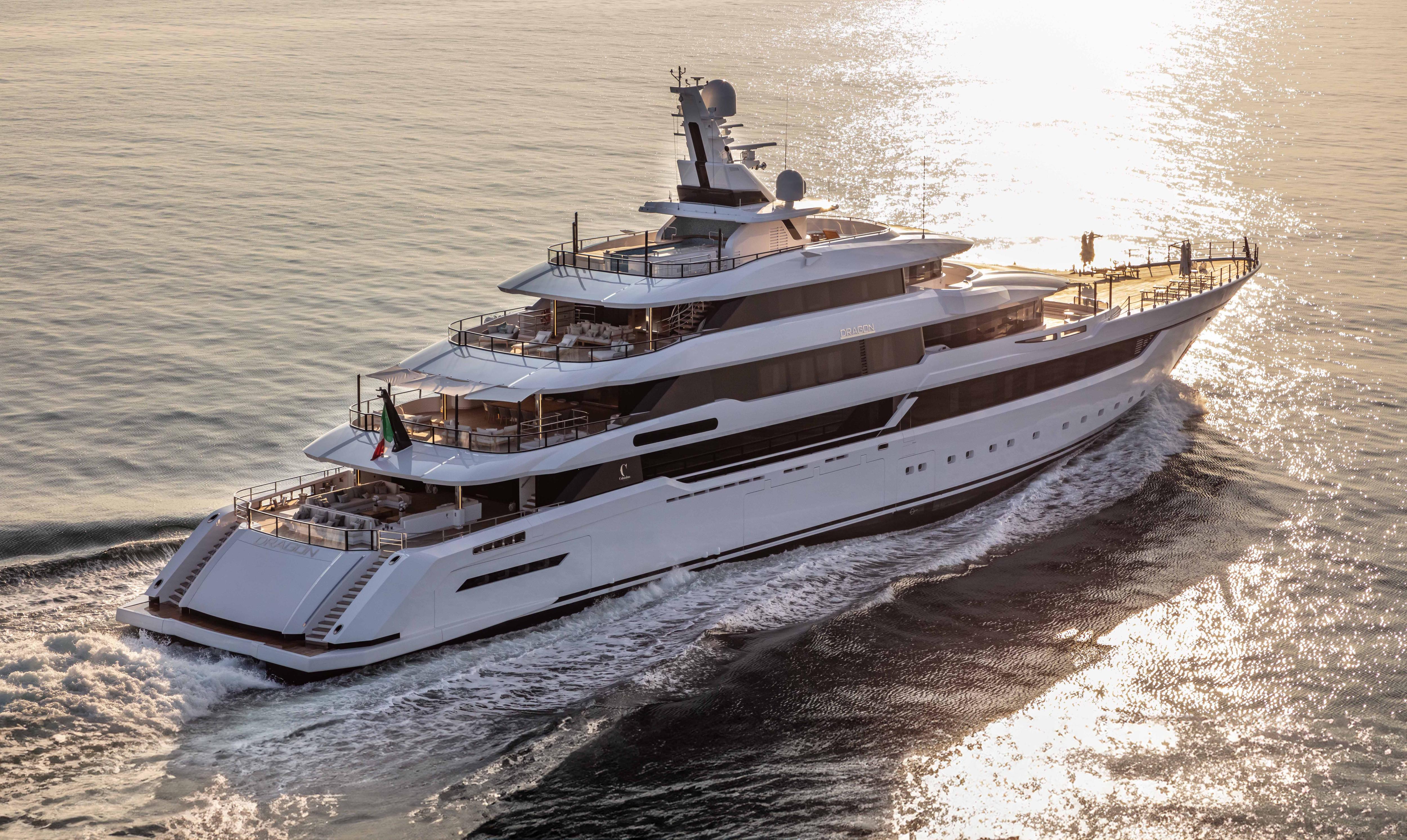 Columbus Shipyard presents the stunning yacht Dragon, a blend of elegance and advanced engineering, designed for those seeking the ultimate luxury experience at sea. | Columbus Shipyard, yacht Dragon, luxury yacht, advanced engineering, sea adventure | Fraser Yachts