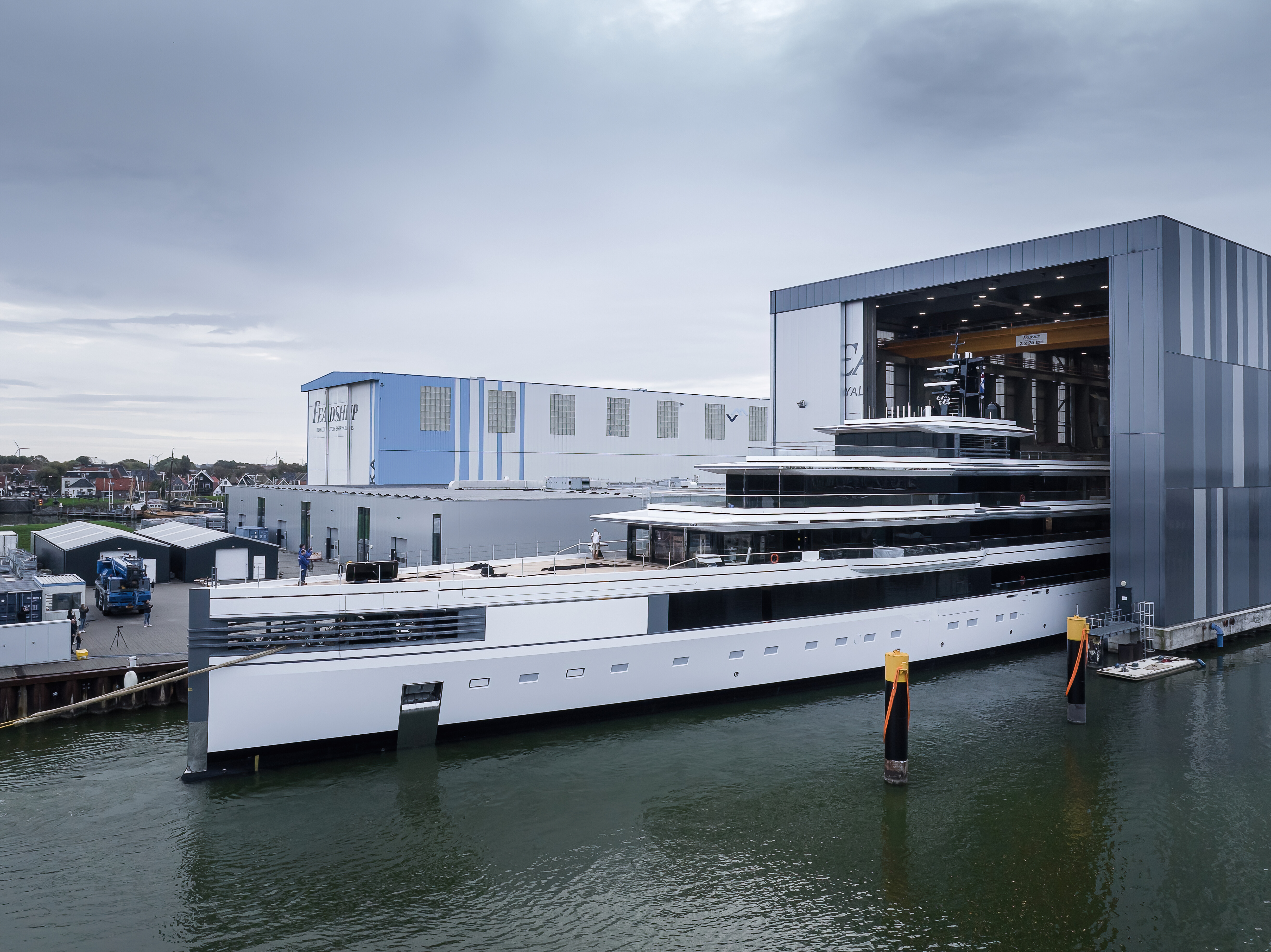 Feadship Shipyard featuring advanced yacht-building facilities and cutting-edge technology. | Feadship Shipyard, yacht building, advanced facilities, luxury yachts, craftsmanship | Fraser Yachts