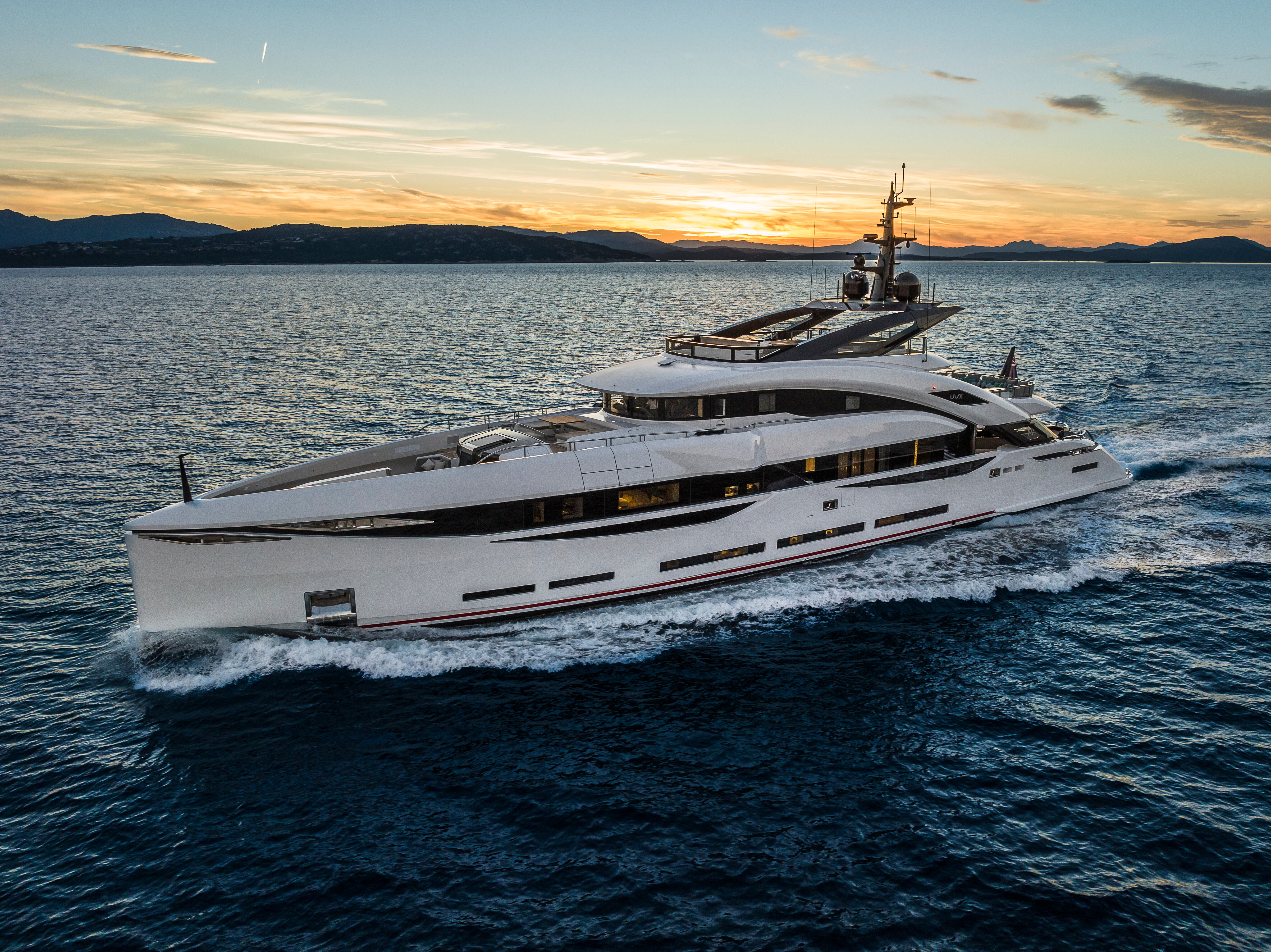 Ultra Violet II yacht from ISA Shipyard, highlighting its sleek lines and luxurious design. | ISA Shipyard, Ultra Violet II, yacht, sleek design, luxury craftsmanship | Fraser Yachts