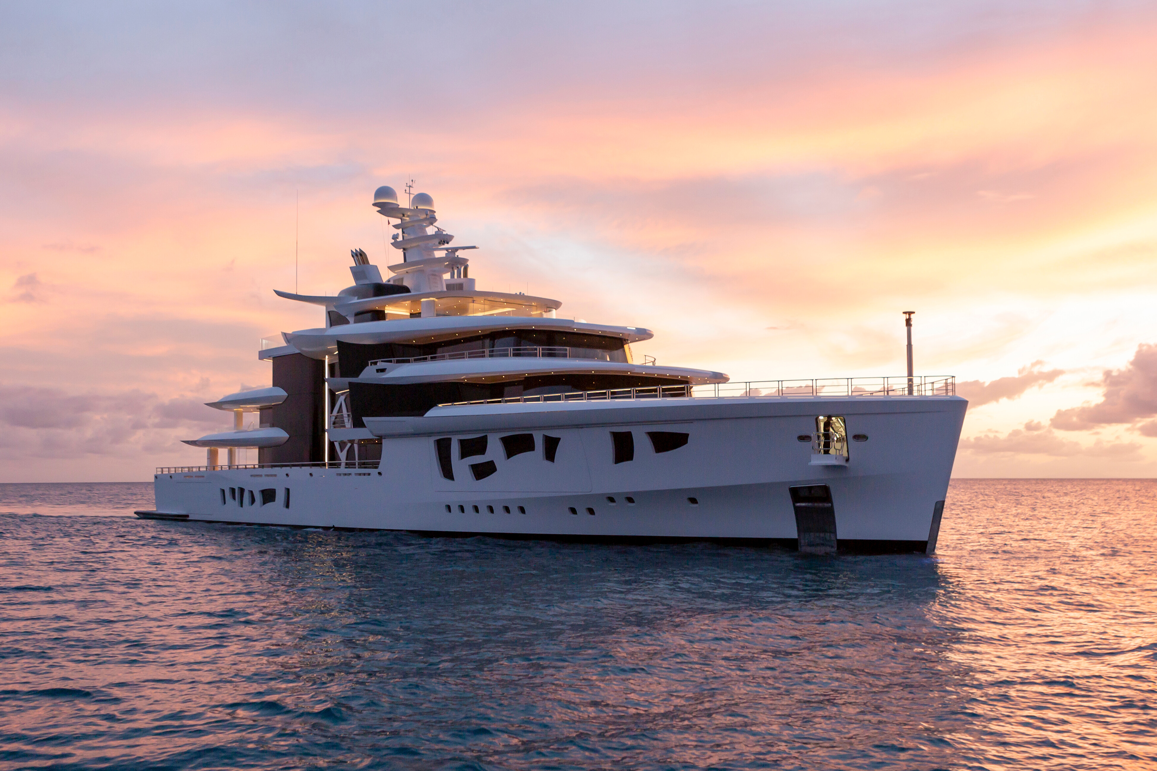 The luxury yacht ARTEFACT, crafted by Nobiskrug Shipyard, showcases a futuristic design and advanced engineering for an extraordinary sailing experience. | luxury yacht, Nobiskrug Shipyard, ARTEFACT, futuristic design, advanced engineering | Fraser Yachts