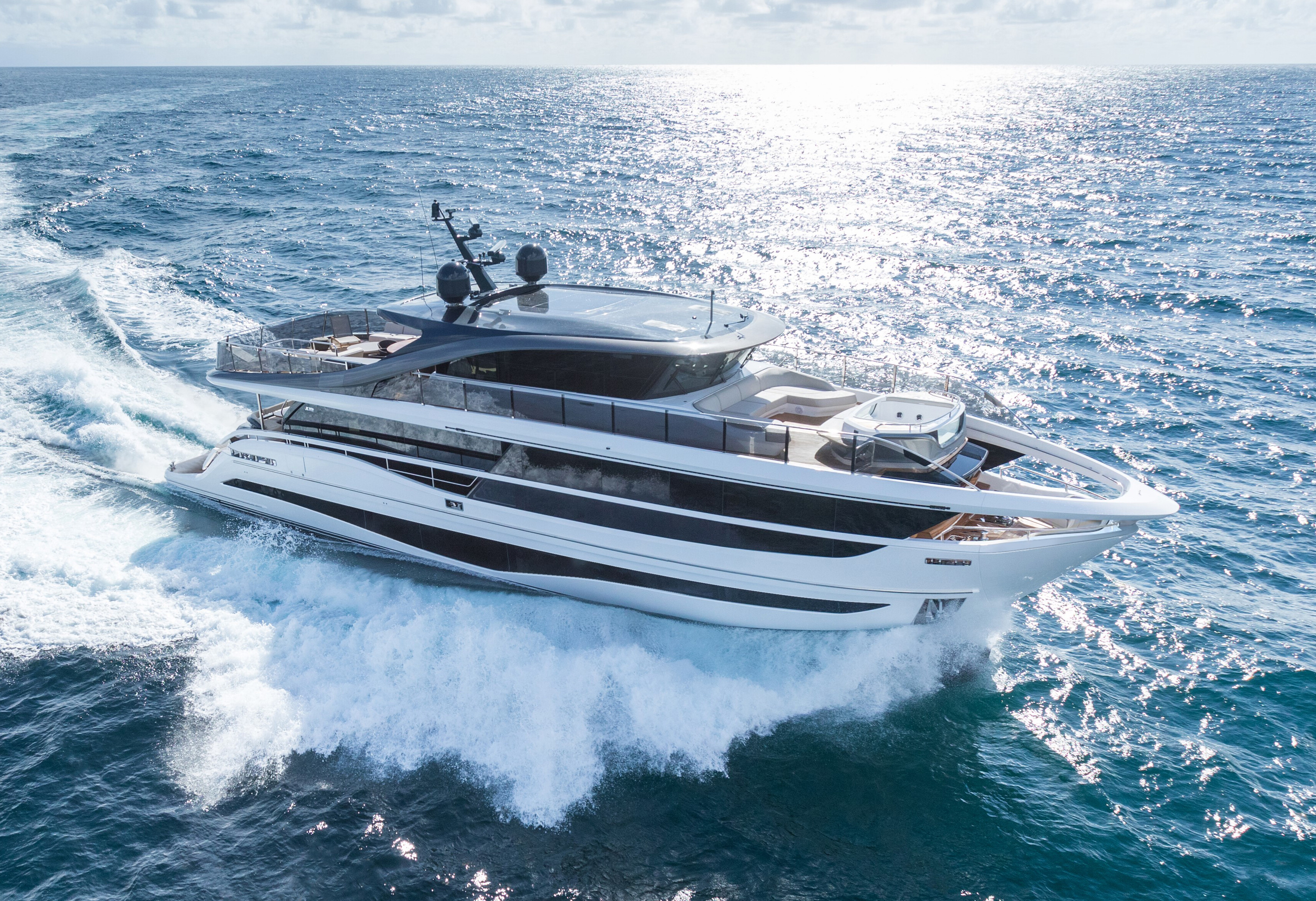 The luxury yacht X95U, built by Princess Shipyard, features a modern design and spacious interiors for a comfortable cruising experience. | luxury yacht, Princess Shipyard, X95U, modern design, spacious interiors | Fraser Yachts