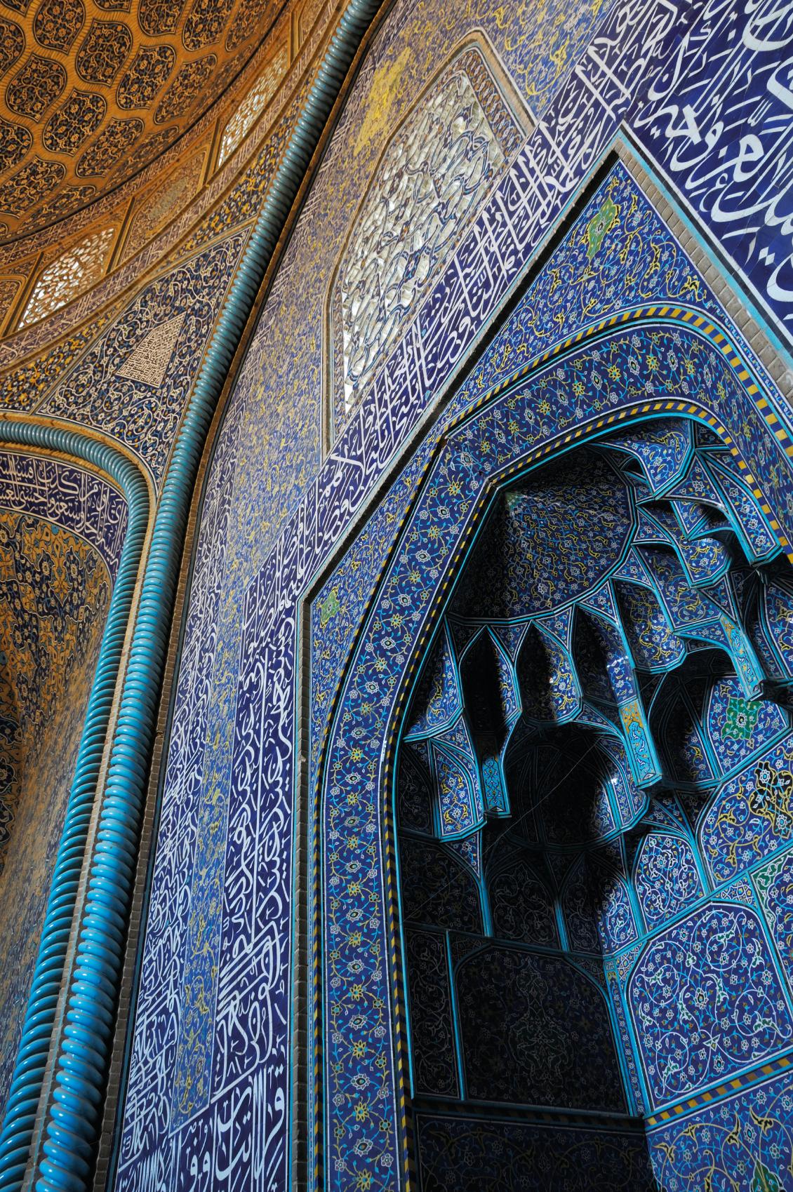 Discover the serene beauty of the Blue Mosque's interior, adorned with mesmerizing blue mosaics, in Istanbul, Turkey, with Fraser Yachts. | Mediterranean, Turkey, Istanbul, Blue Mosque, interior, blue mosaic, yacht charter | Fraser