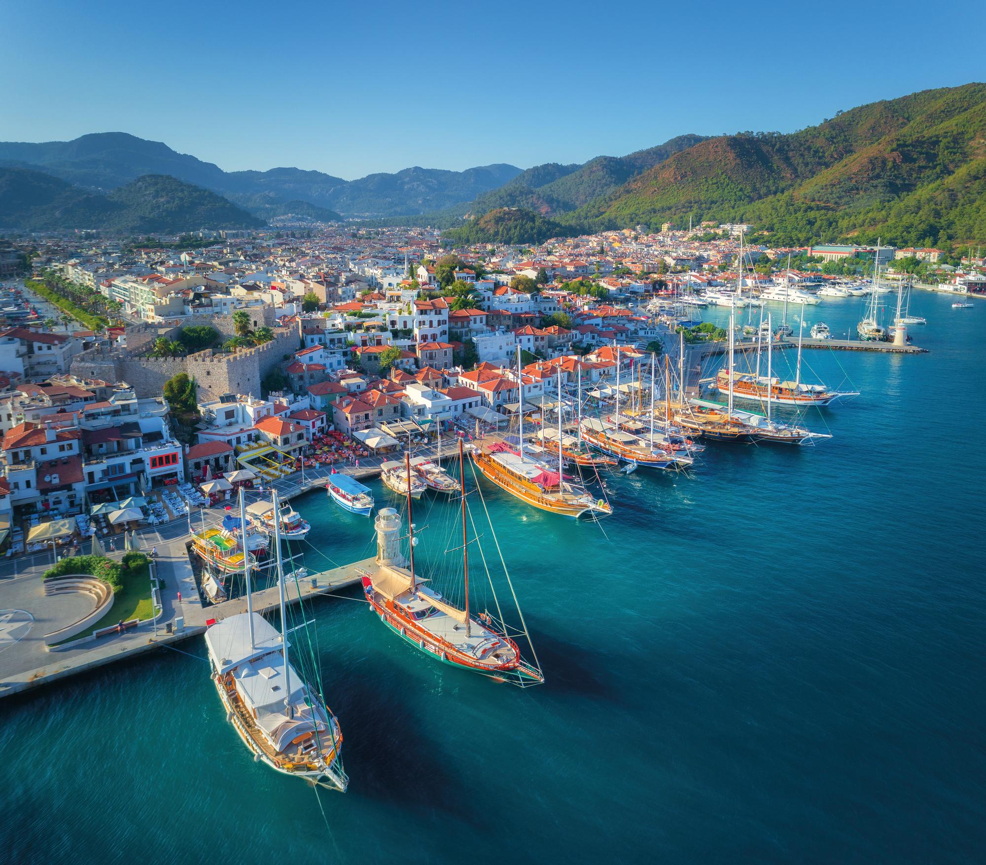 Discover the beauty of Marmaris, Turkey, nestled along the Mediterranean coast, with Fraser Yachts. | Mediterranean, Turkey, Marmaris, yacht charter | Fraser