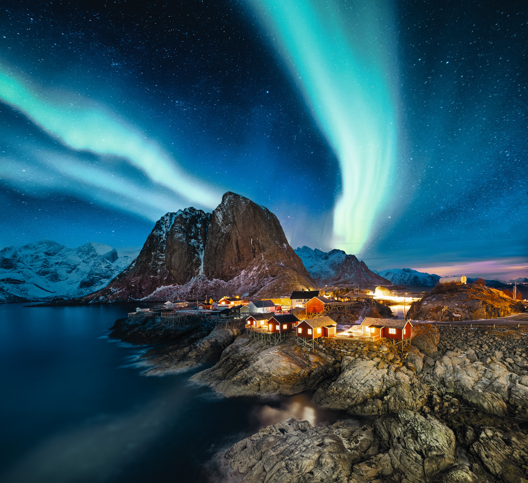 Witness the captivating Aurora Borealis in the enchanting Lofoten Islands of Northern Europe with Fraser Yachts. | Northern Europe, Lofoten Islands, Aurora Borealis, yacht charter | Fraser