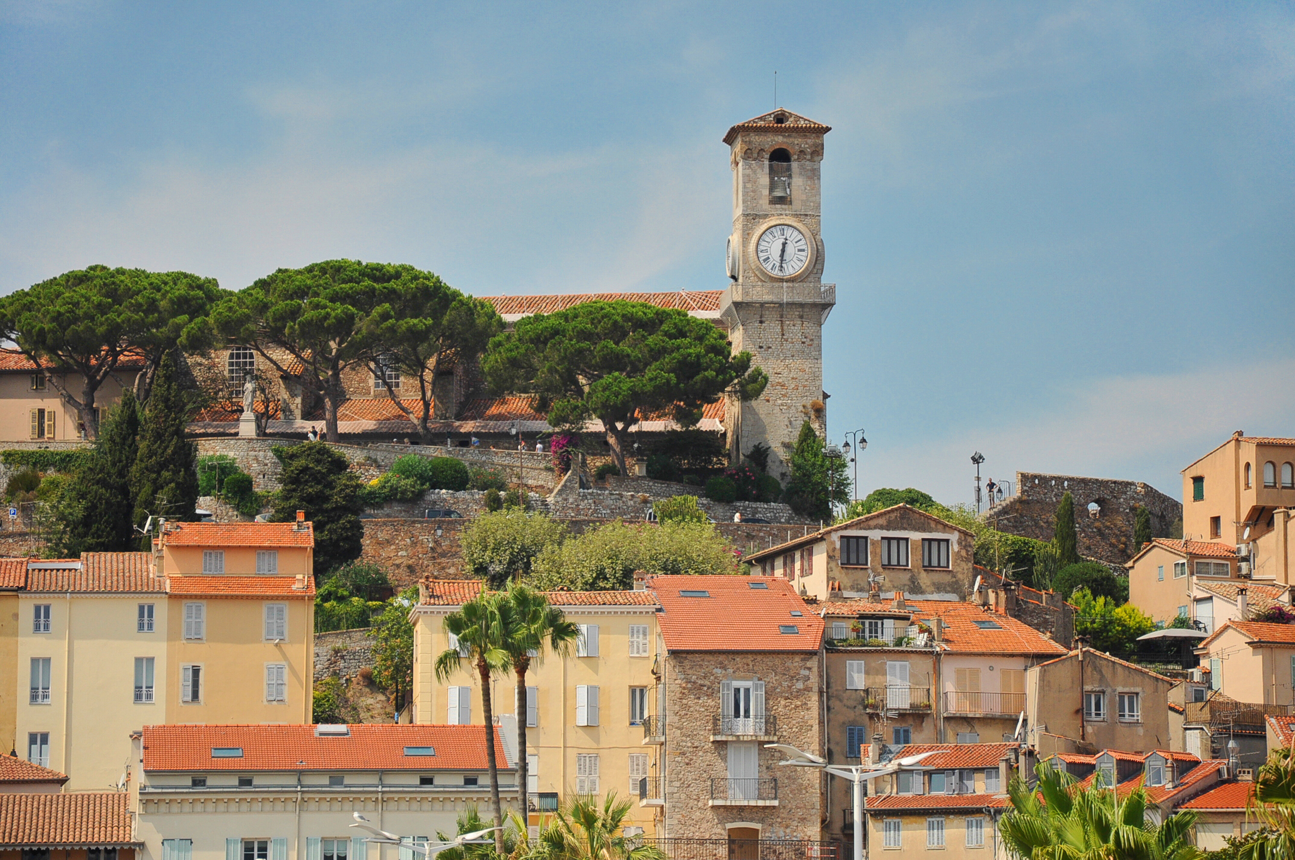 View of Le Suquet, the historic old town of Cannes, France—charming rooftops and clocktower overlooking the city during MIPIM 2026, the world’s leading real estate event | Fraser Yachts