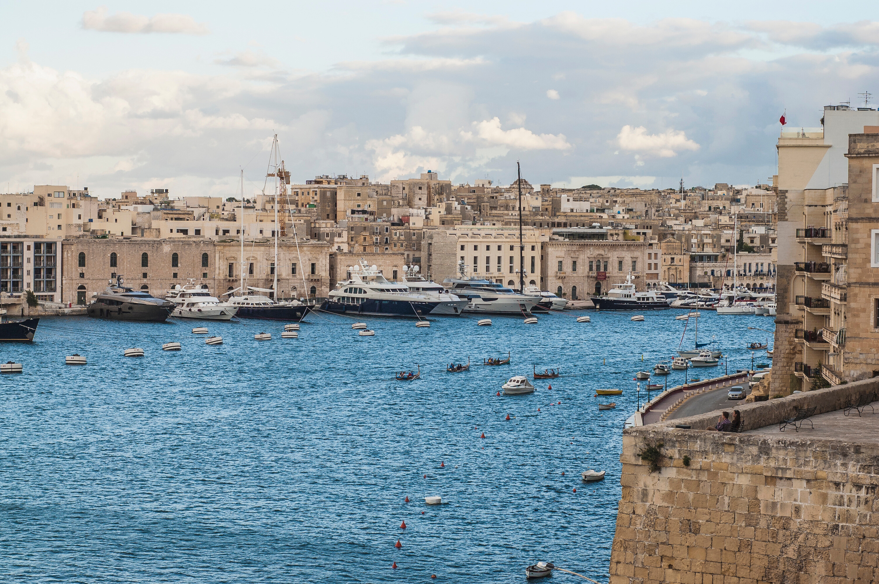 Vittoriosa seafront as seen from Senglea, Malta—historic harbor setting for the Malta Boat Show, where Fraser Yachts showcases luxury yachts amid scenic Grand Harbour views | Fraser Yachts
