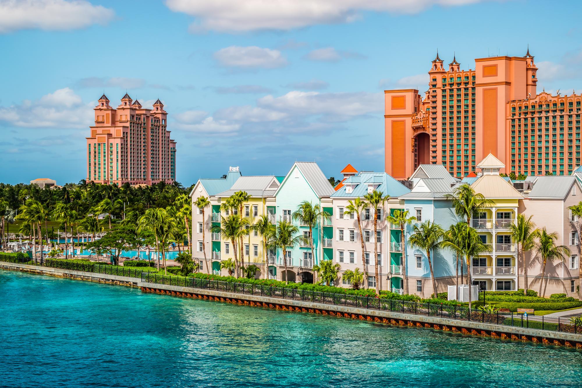 Discover the vibrant waterfront of the popular Atlantis resort on Paradise Island, Bahamas | Resort, popular, vibrant, waterfront, Atlantis, Paradise Island, Bahamas | Fraser