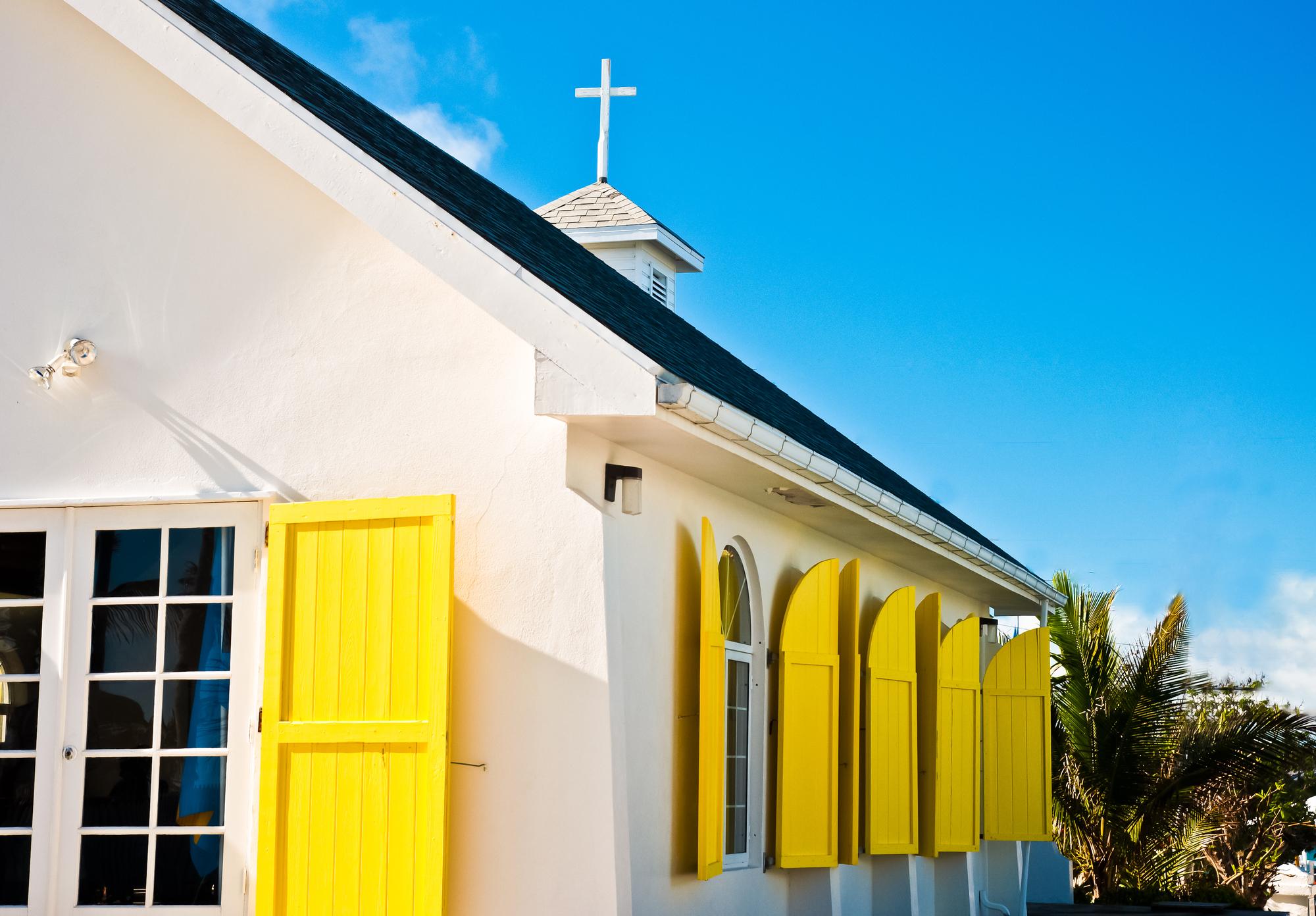 Explore the charming architecture of Hope Town Church, a sunny tourist attraction in the Abacos, Bahamas | Architecture, church, tourism, sunny, Hope Town | FRASER