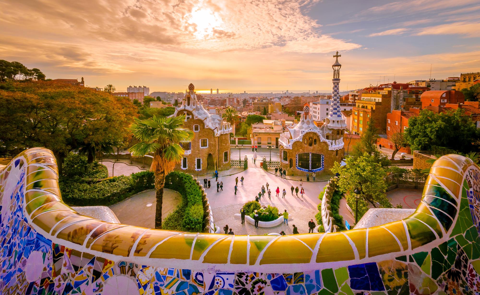 Visit Park Güell in Barcelona, renowned for its ceramic artwork, UNESCO World Heritage status, panoramic views, and intricate mosaics | Ceramic, UNESCO, view, mosaic, Park Güell, Barcelona | Fraser